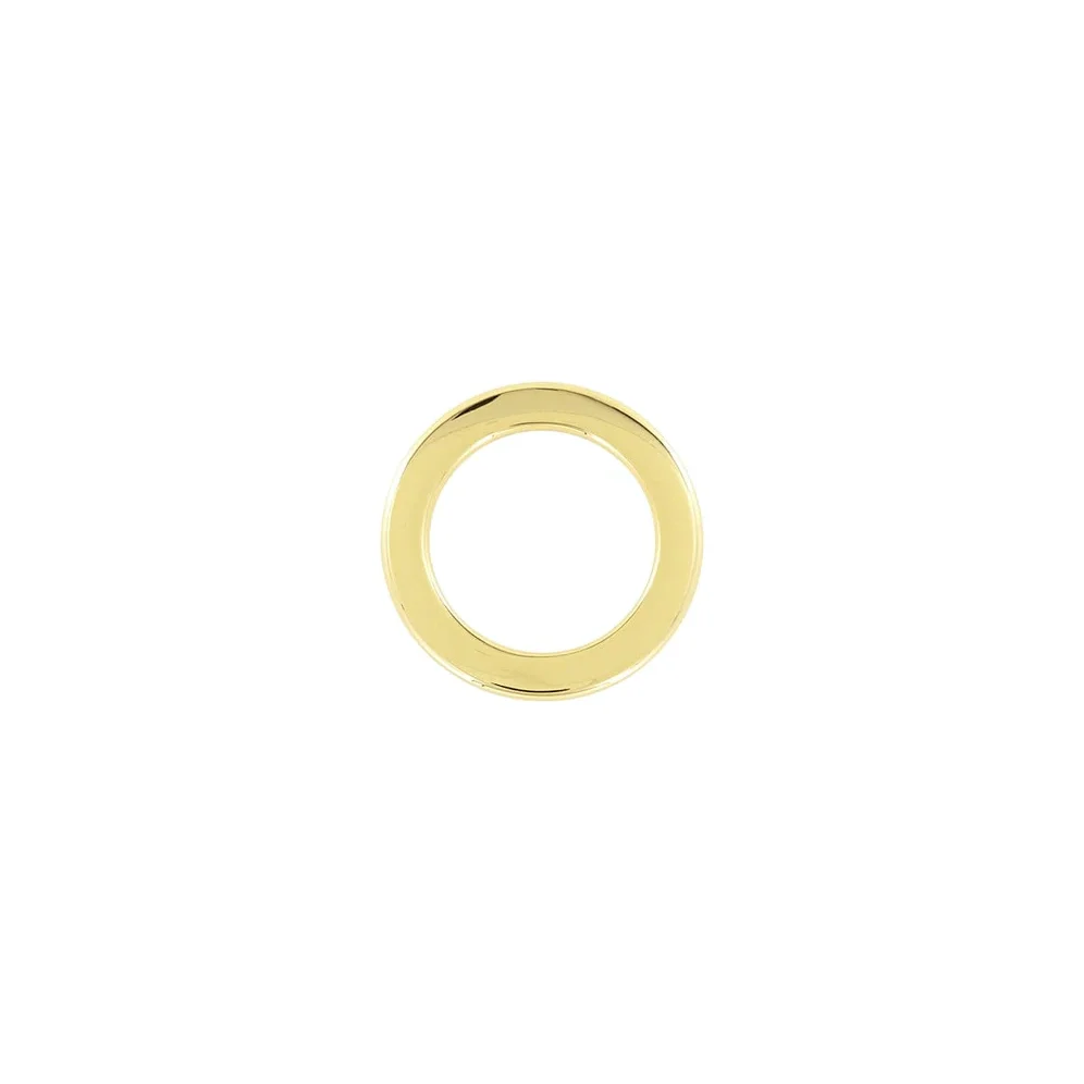 1" Shiny Gold, Flat Round Ring, Zinc Alloy, #P-3164-GOLD
