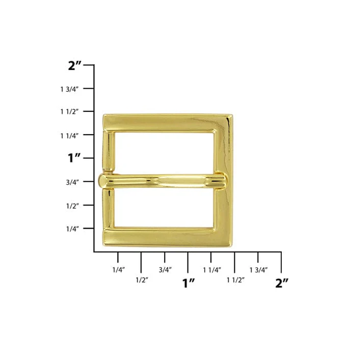 1" Shiny Gold, Heel Bar Buckle, Zinc Alloy, #C-2093-GOLD