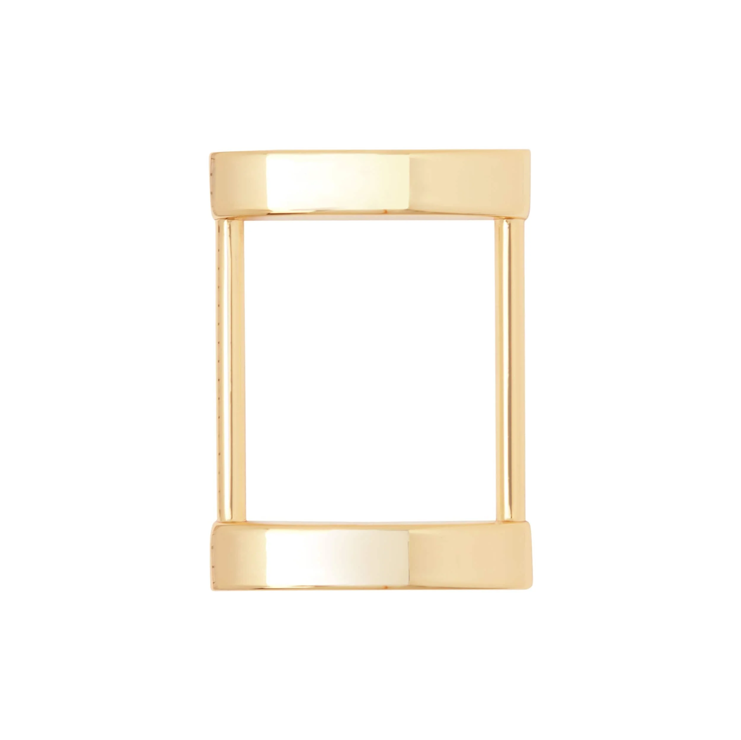 1" Shiny Gold, Solid Concave Rectangular Ring, Zinc Alloy, #P-2559-GOLD