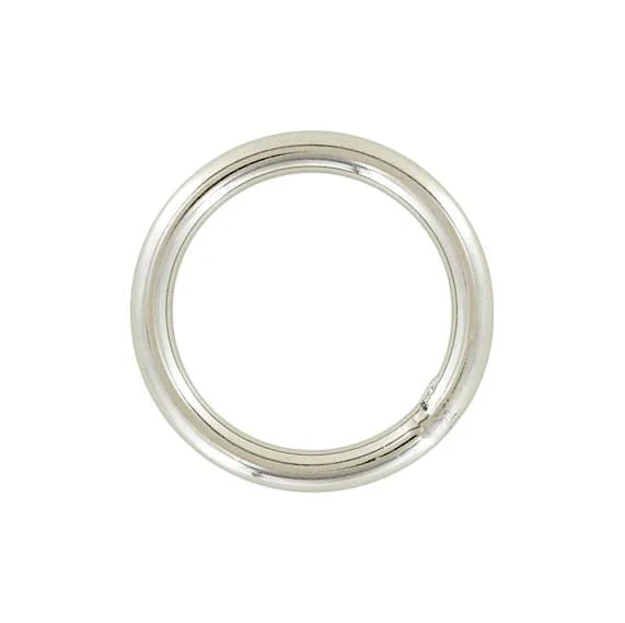 1" Shiny Nickel, Welded Round Ring, Stainless Steel, #P-2669