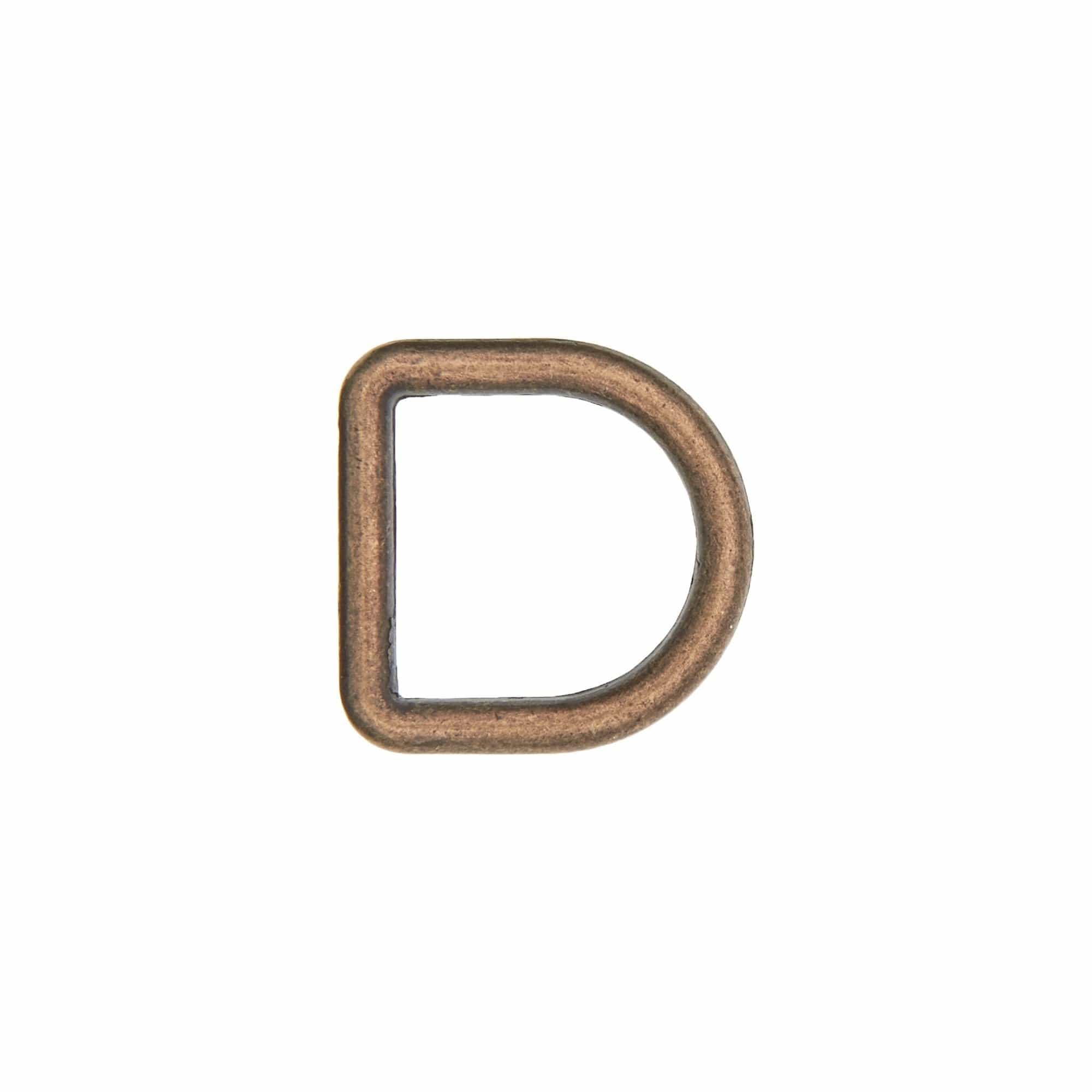 1/2" Antique Brass, Cast D-Ring, Zinc Alloy, #D-301-ANTB