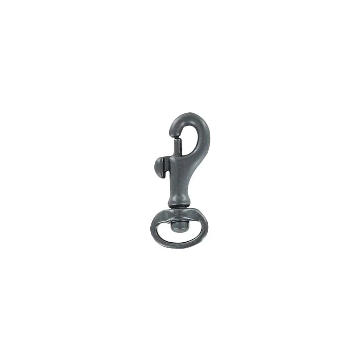 1/2" Matte Black,  Bolt Swivel Snap Hook, Solid Brass, #P-1923-BLK