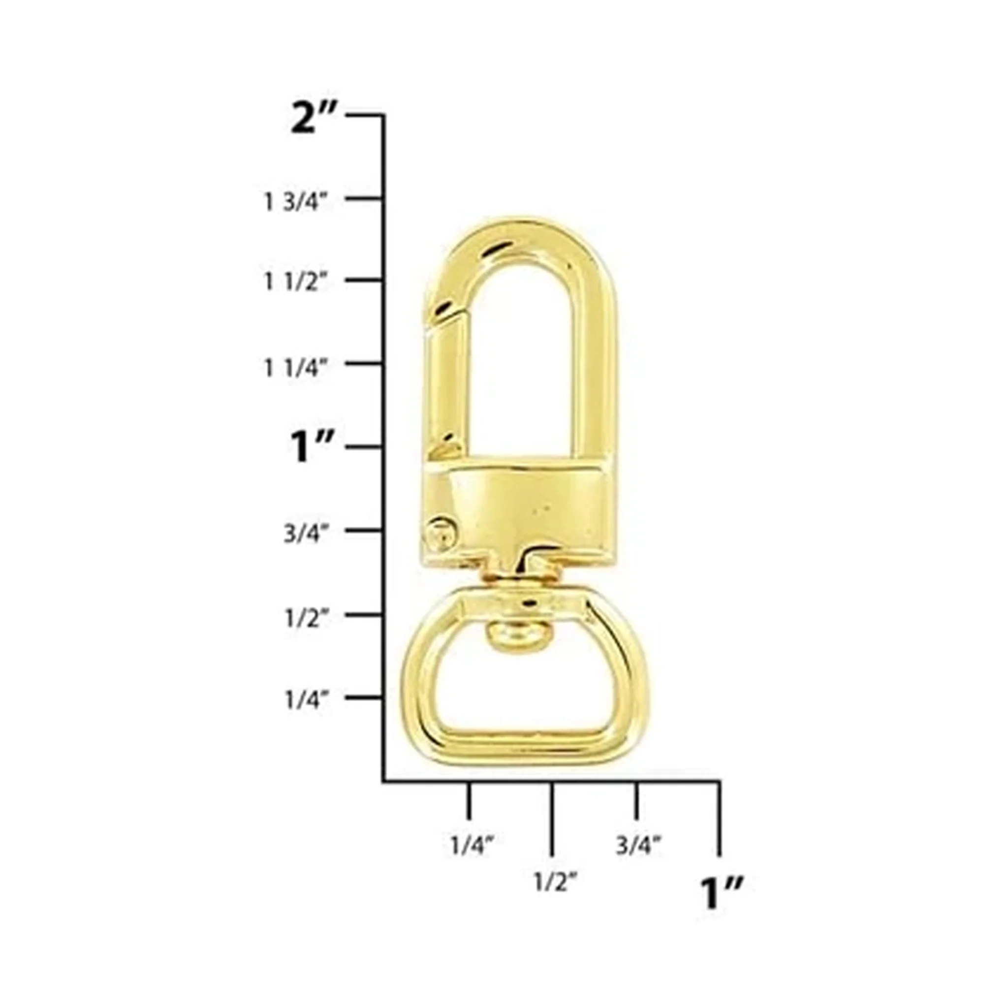 1/2" Shiny Gold, Lever Swivel Snap Hook, Zinc Alloy-PK5, #P-2765-GOLD