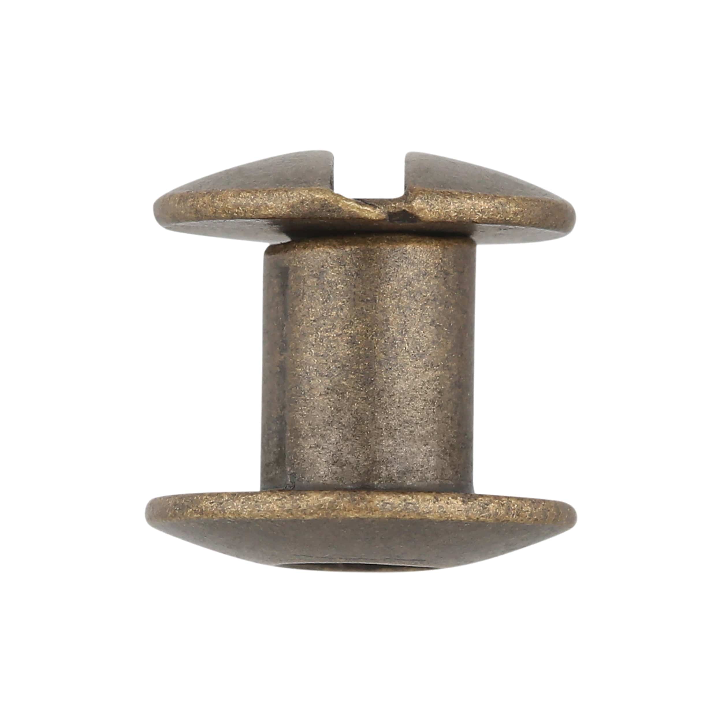1/4" Antique Brass, Open Hole Chicago Screw, Solid Brass PK10, #L-156OH-1-4-ANTB