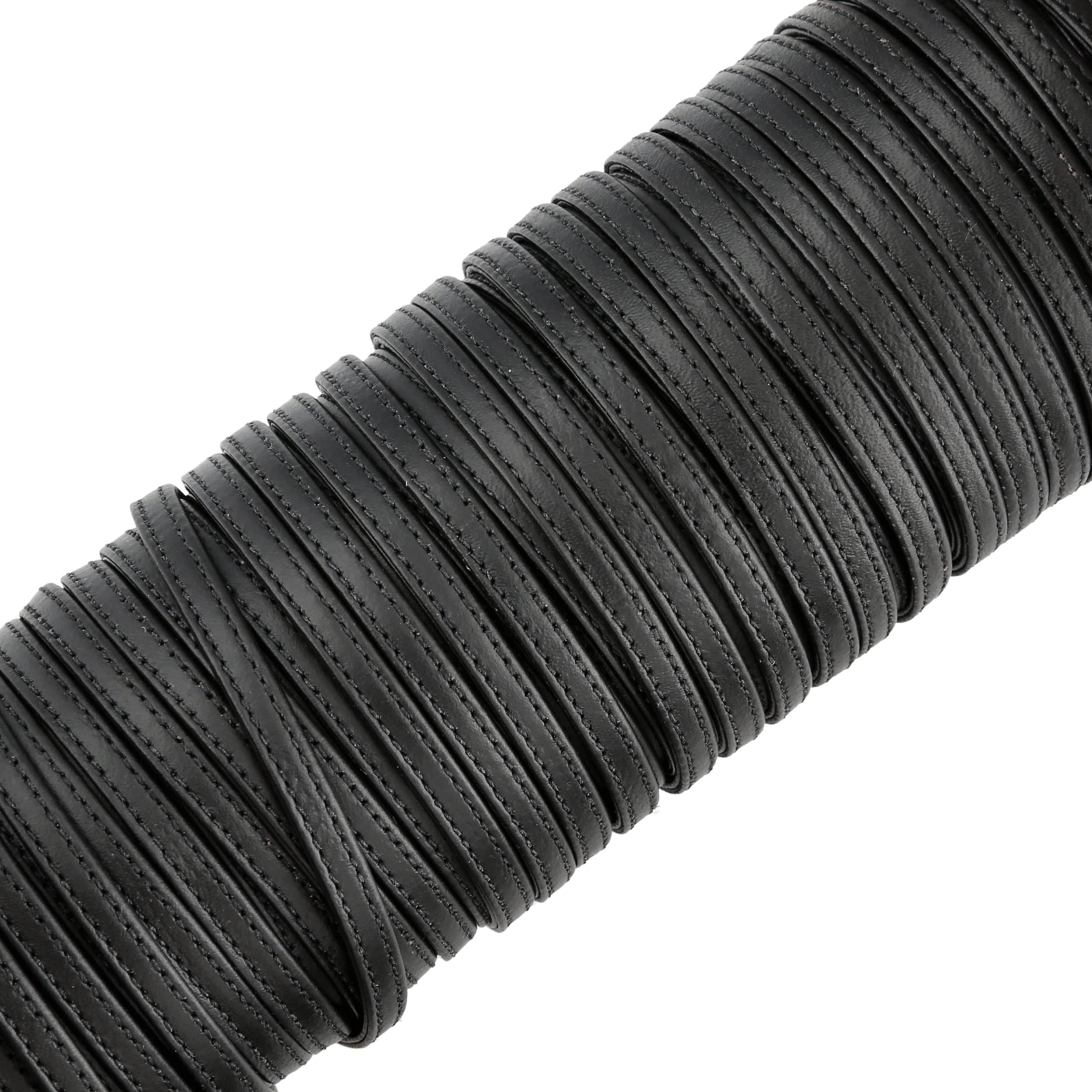 1/4" Black, Flat Leather Stripping, Leather, #CALF-1-4FLT-BLK