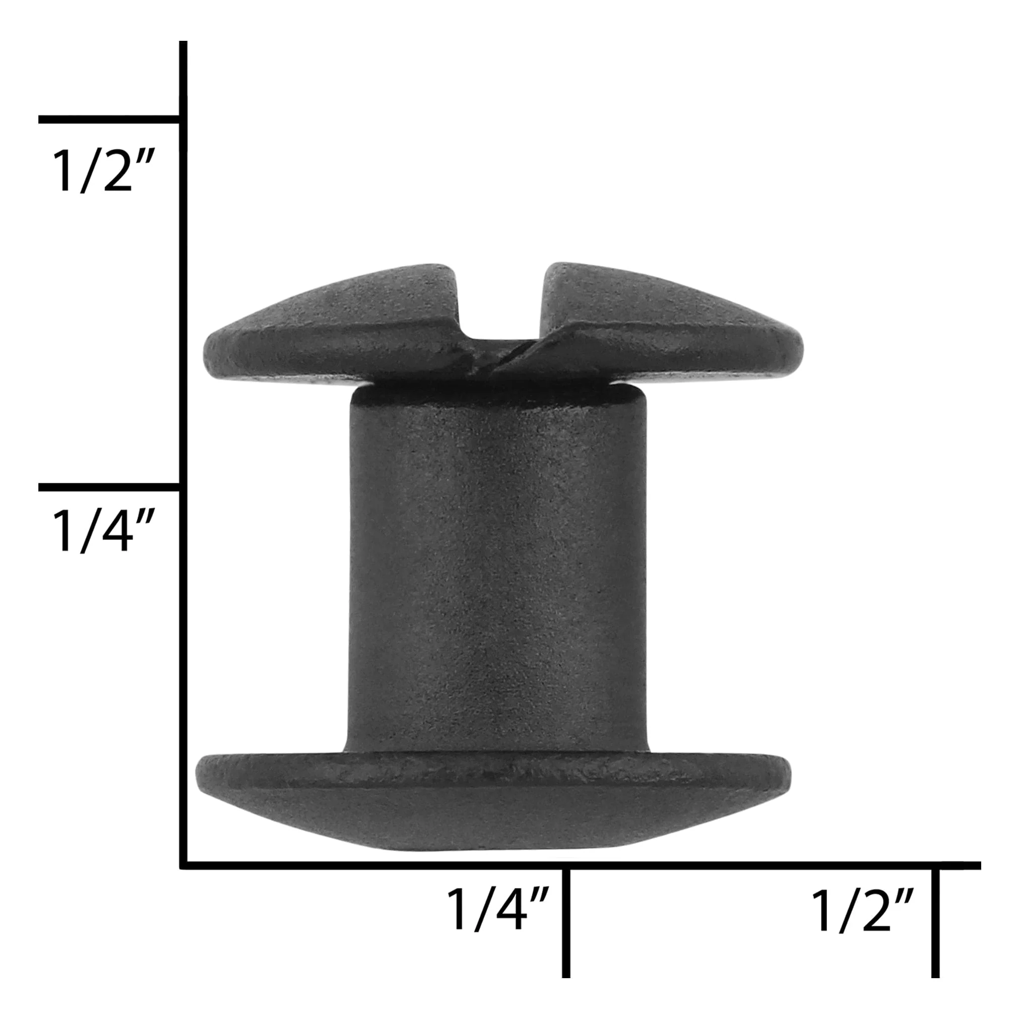 3447-1-4-black-open-hole-chicago-screw-solid-brass-pk10-l-156oh-1-4-blk-1.webp