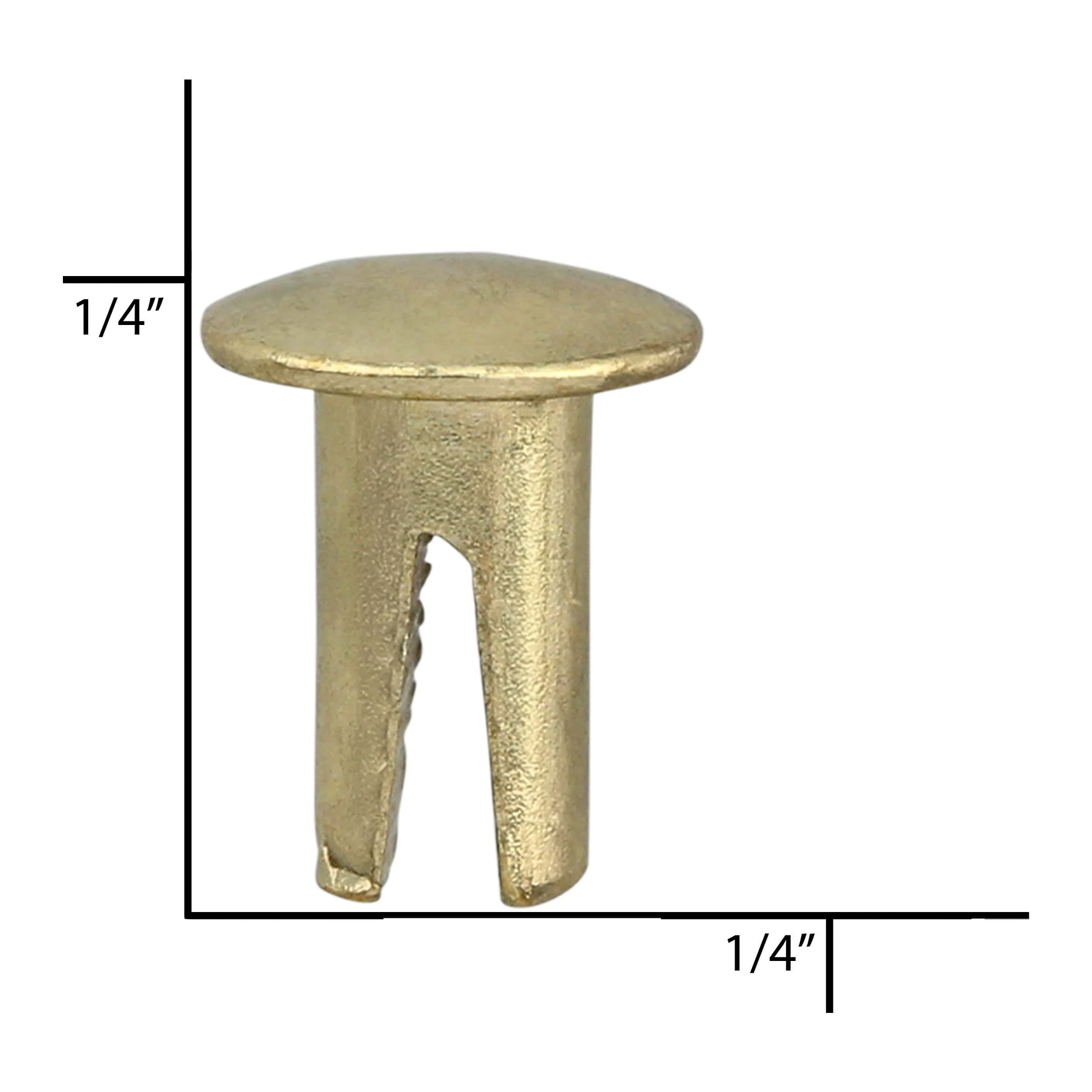 1/4" Brass, Split Rivet, Steel- 24 pk, #100-4-16-BP