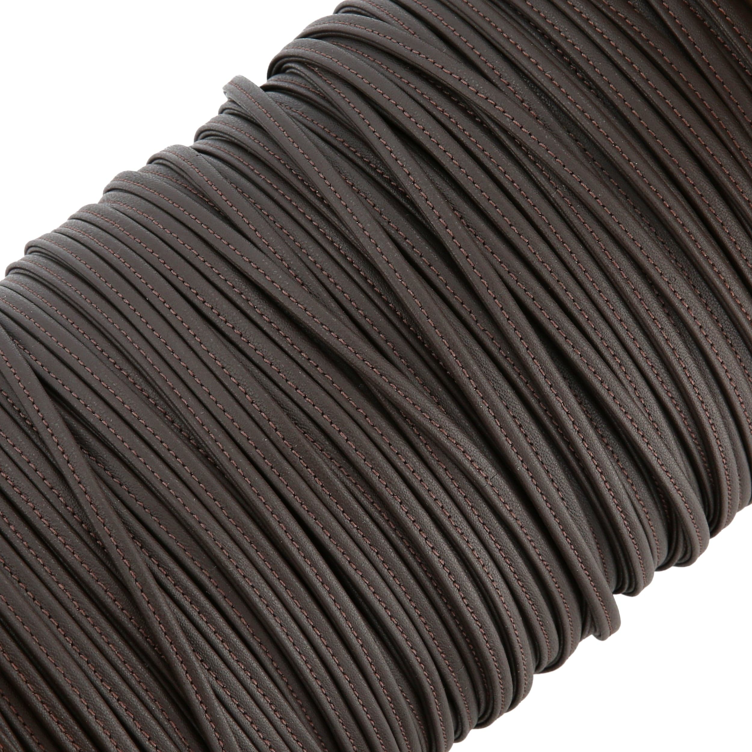 1/4" Dark Brown, Tubular Strapping, Leather, #CALF-1-4-DKBRO
