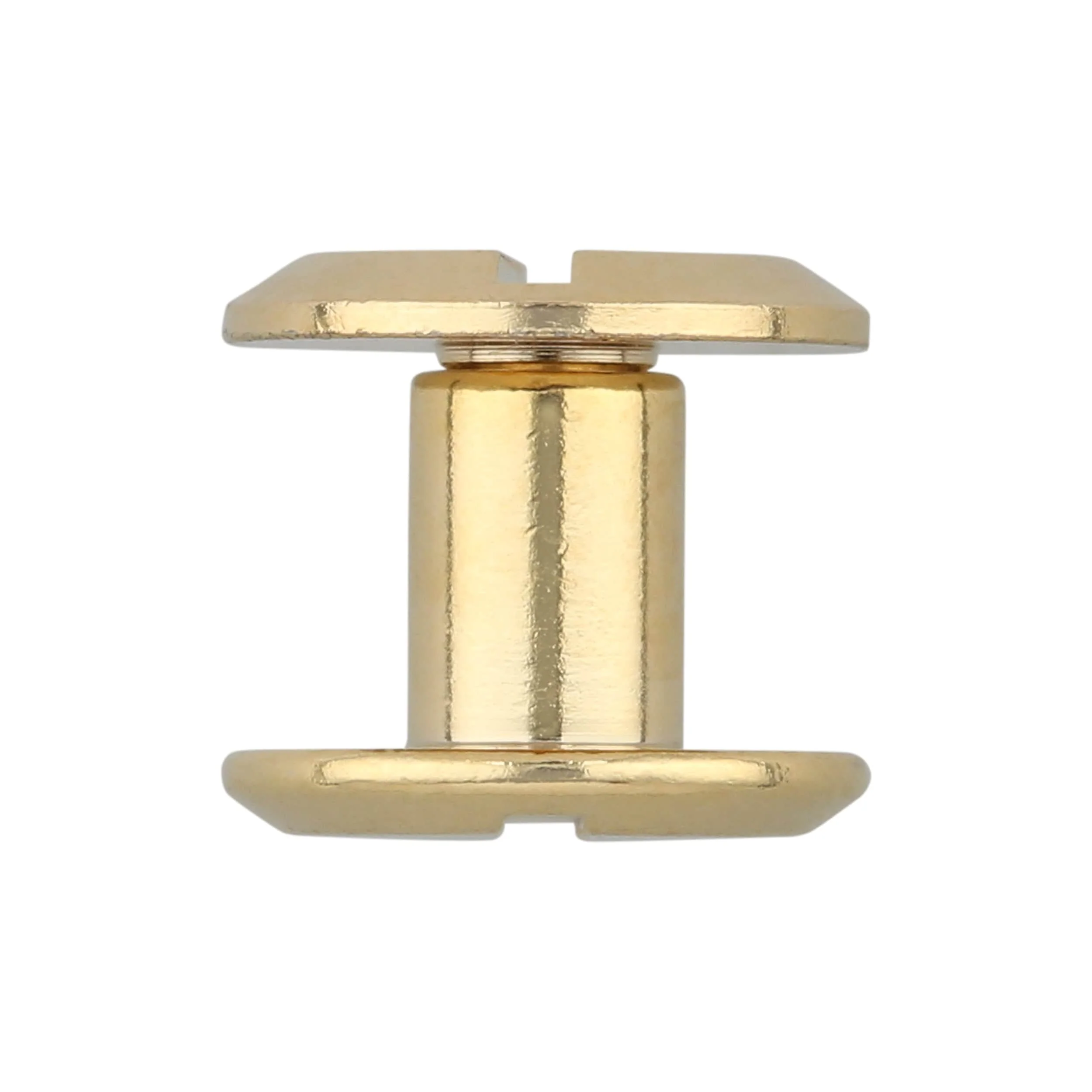 1/4" Shiny Gold, Flat Top Chicago Screw, Solid Brass PK10, #P-2334-GOLD