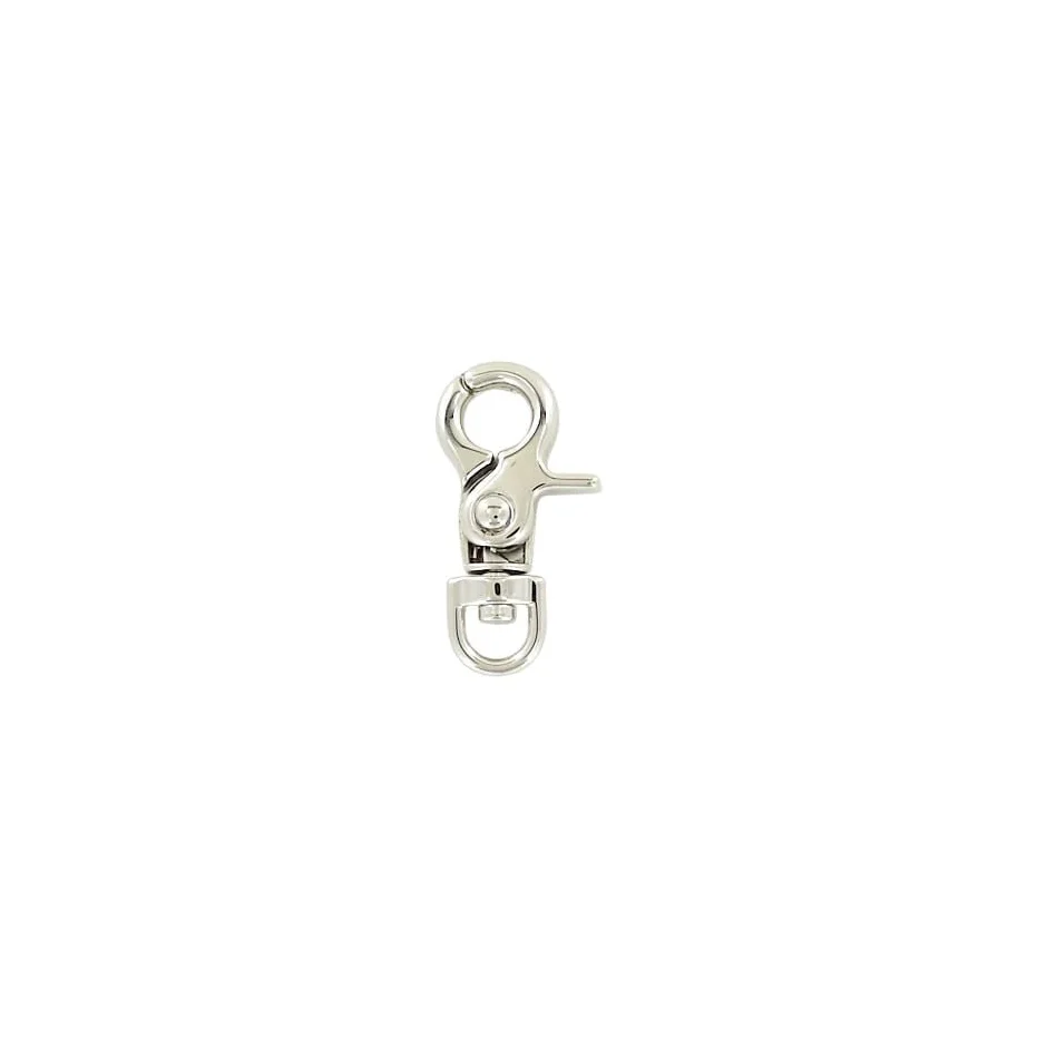 1/4" Shiny Nickel, Trigger Swivel Snap Hook, Zinc Alloy, #P-2580