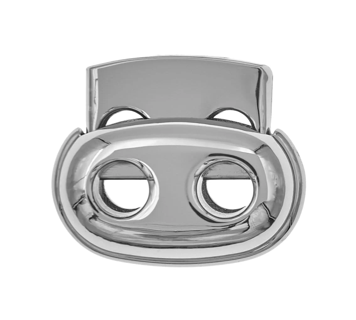 1/8" Shiny Nickel, Cord Lock, Zinc Alloy, #C-1805