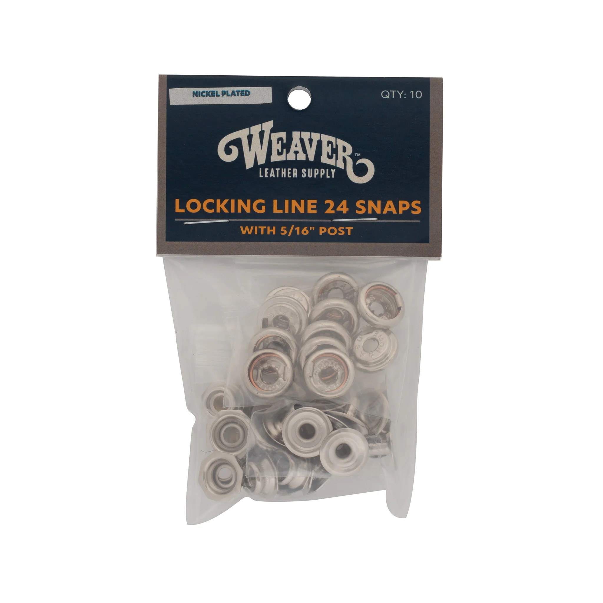 10-Pack of #2207 Locking Snaps Nickel Plated