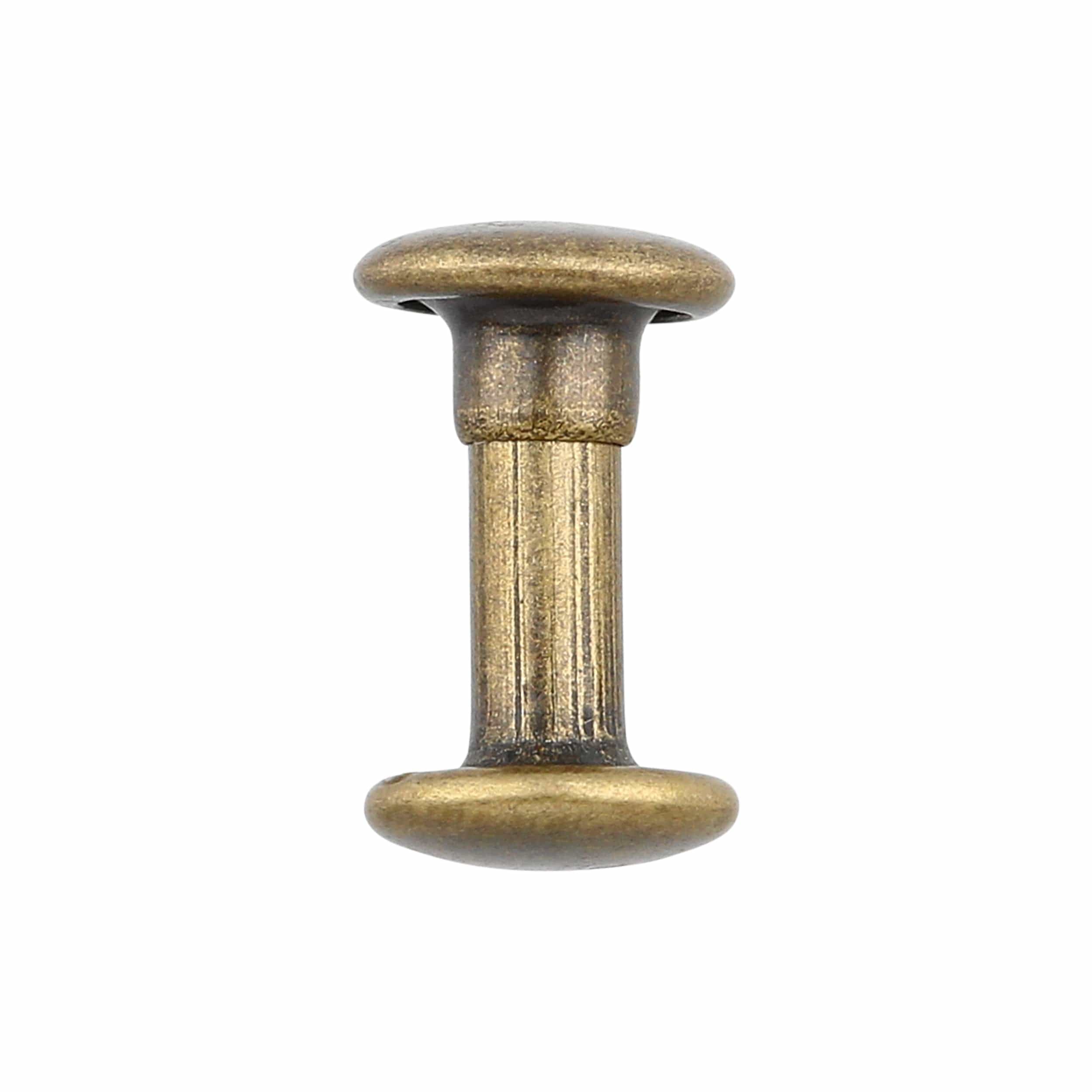 10mm Antique Brass, Double Cap Jiffy Rivet, Iron - PK100, #A-339-ANTB