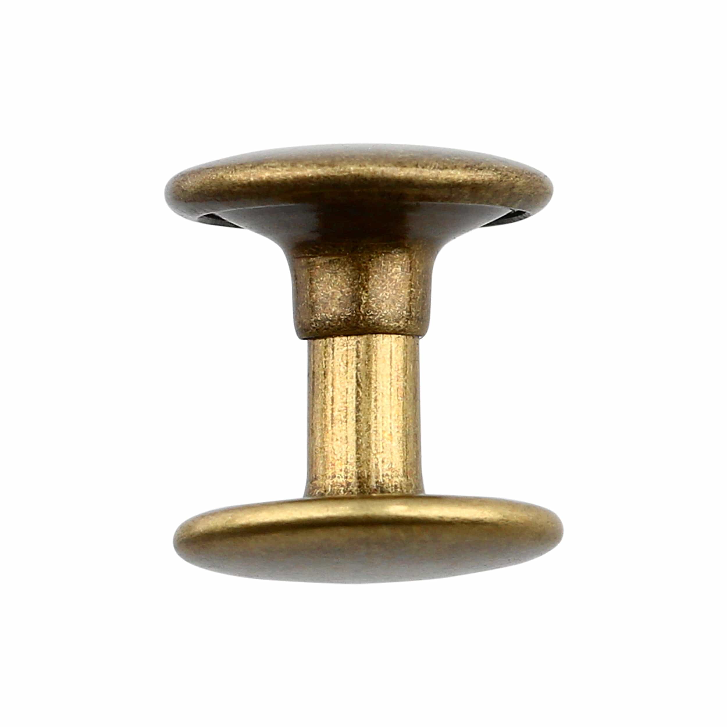 10mm Antique Brass, Double Cap Jiffy Rivets, Iron - PK100, #A-311-ANTB