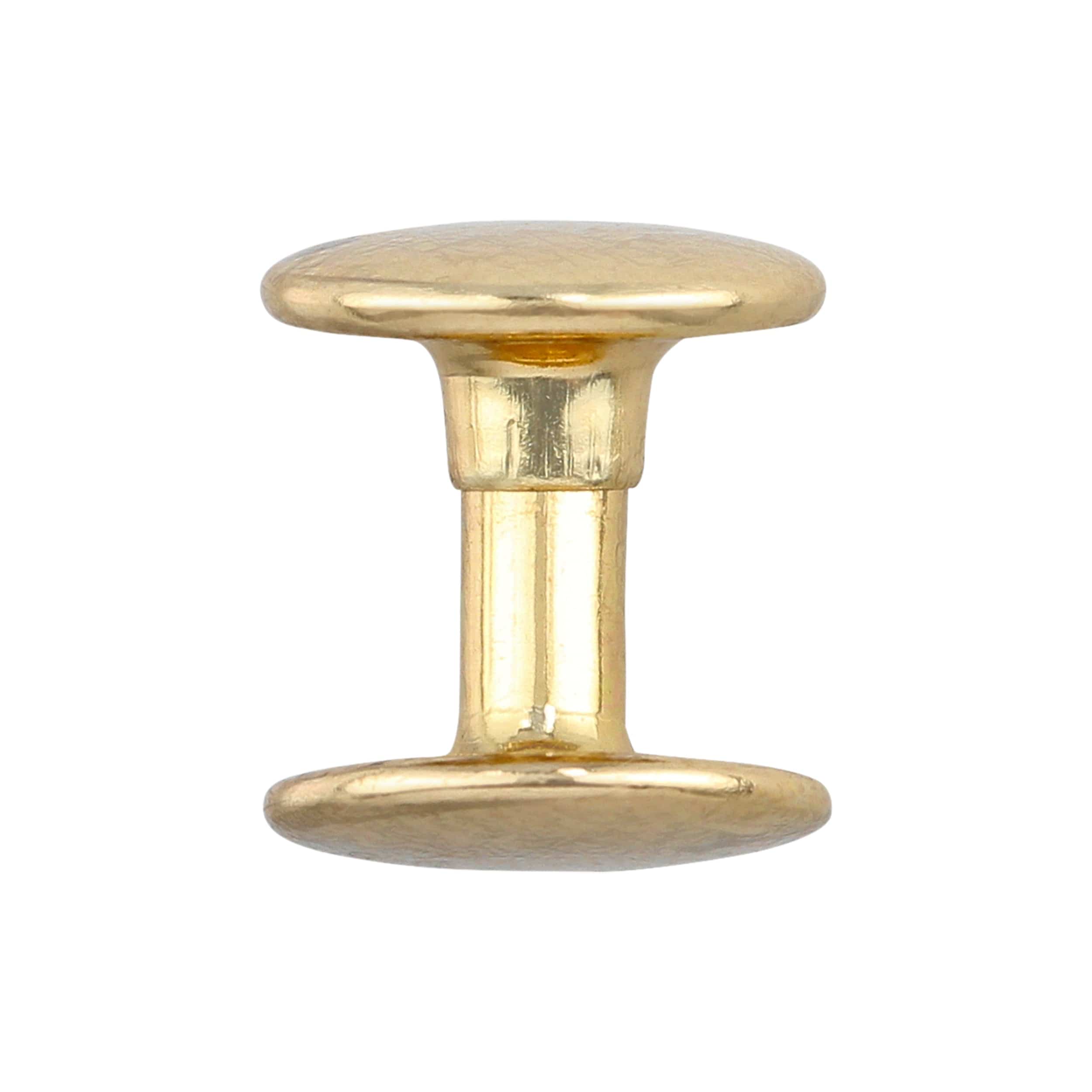 10mm Gold, Double Cap Jiffy Rivets, Iron - PK100, #A-311-GOLD