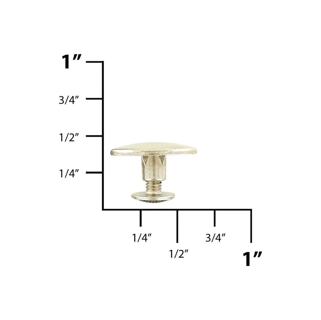 10mm Shiny Nickel, Stud Post and Screw, Zinc Alloy-PK5, #P-2787