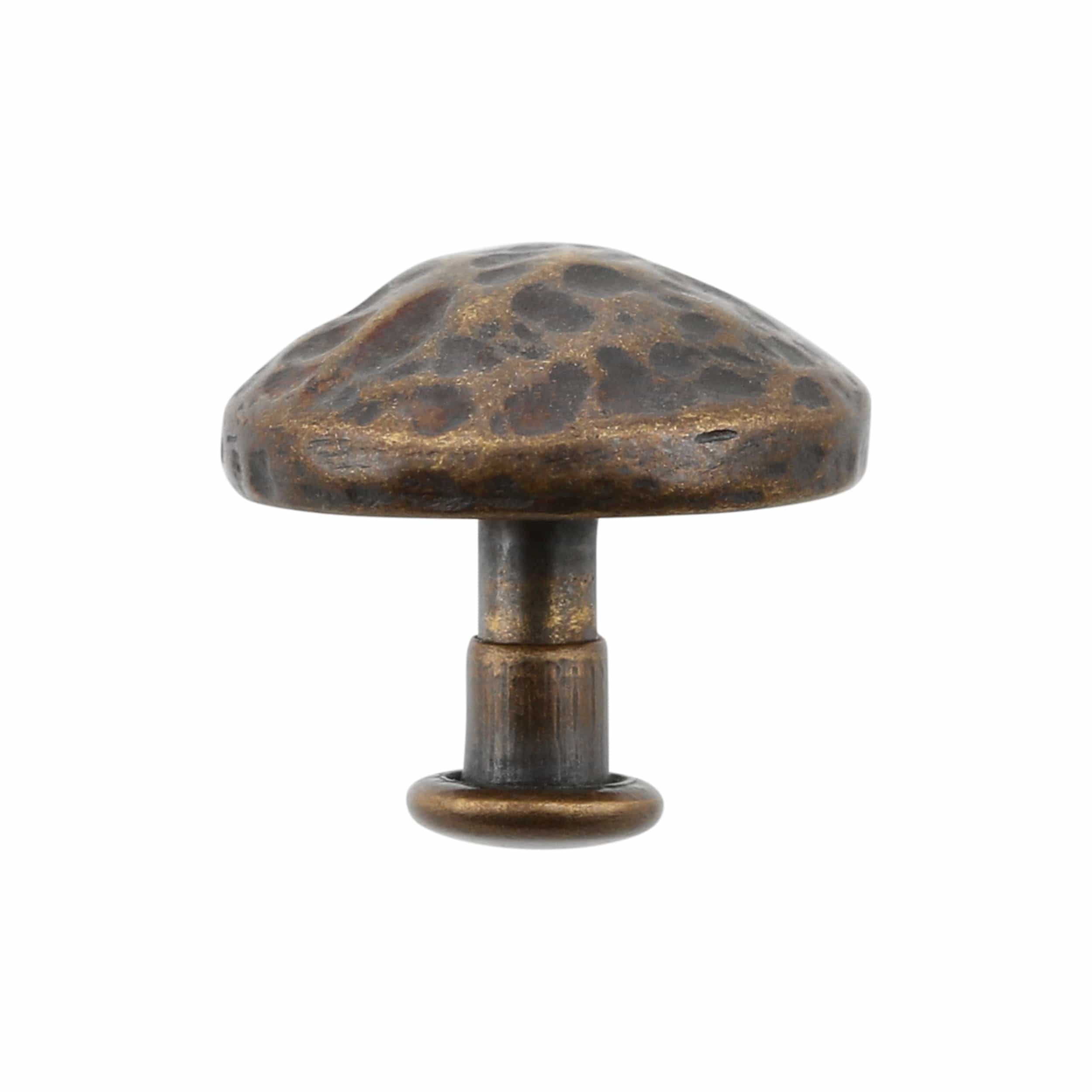 11.11mm Antique Brass, Textured Round Stud, Zinc Alloy - PK5, #P-2702-ANTB