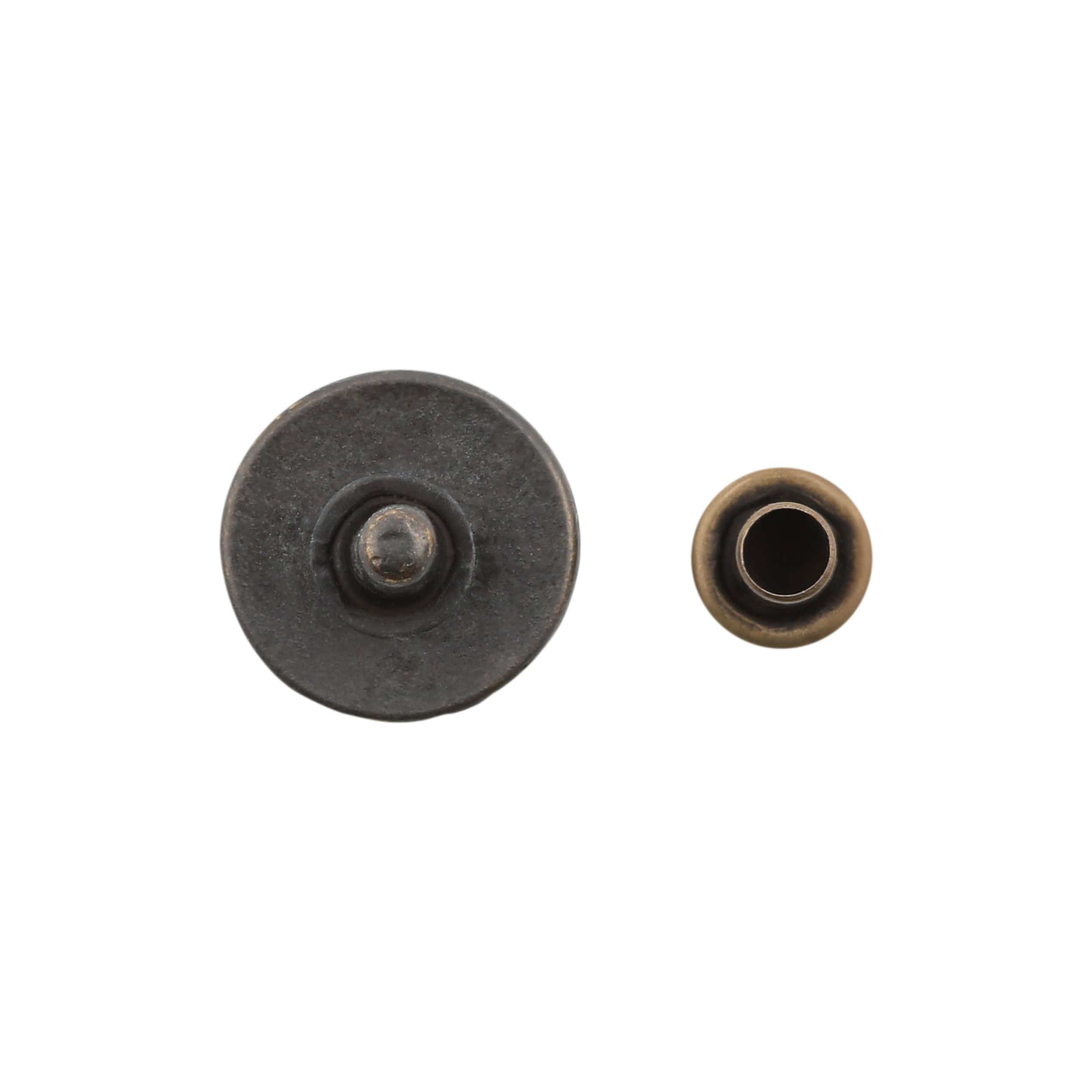11mm Antique Brass, Flat Screw Top Rivet Stud, Steel, #P-2851-ANTB