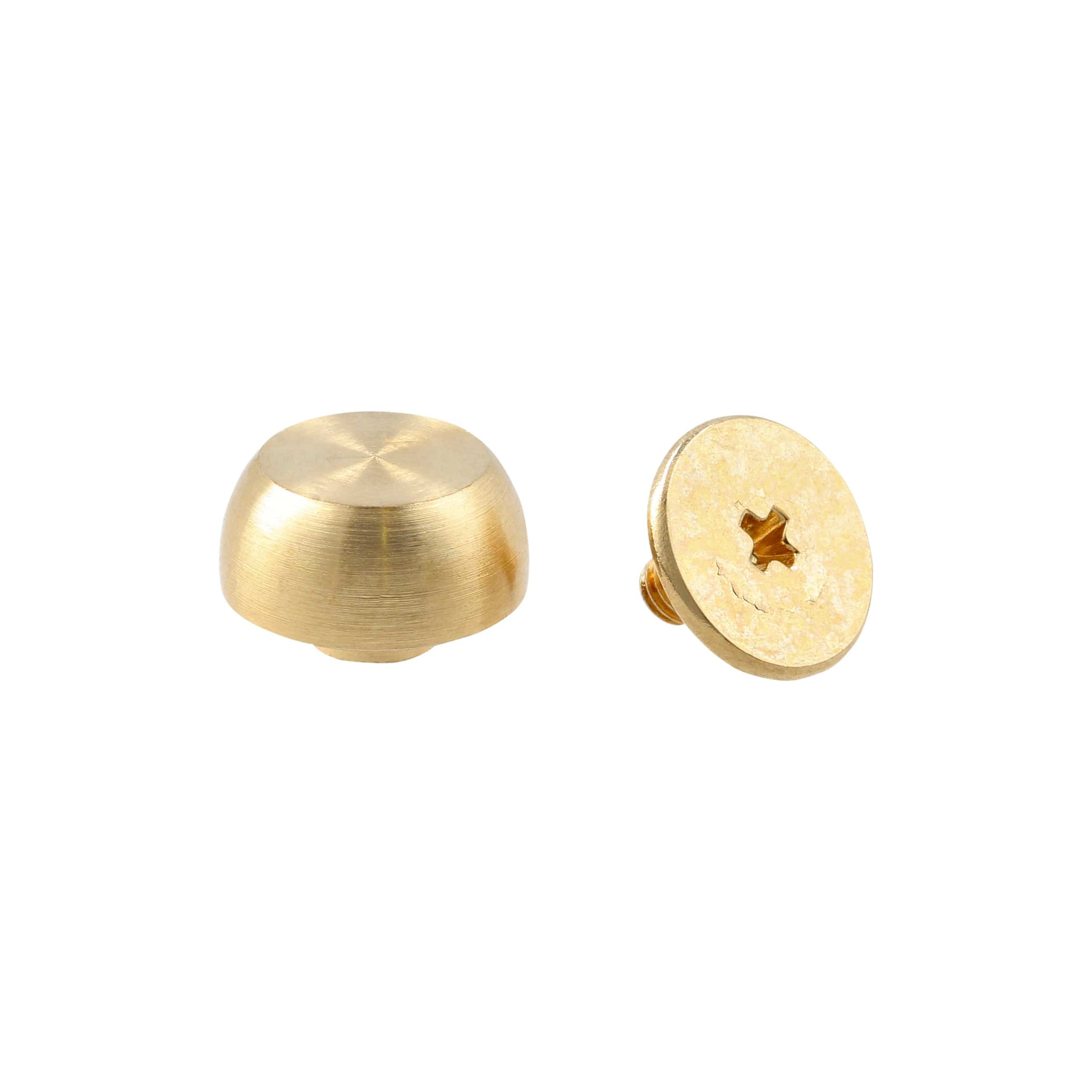 11mm Brass, Dome Top Stud with Screw, Zinc Alloy - PK5, #P-4003-11-BRS