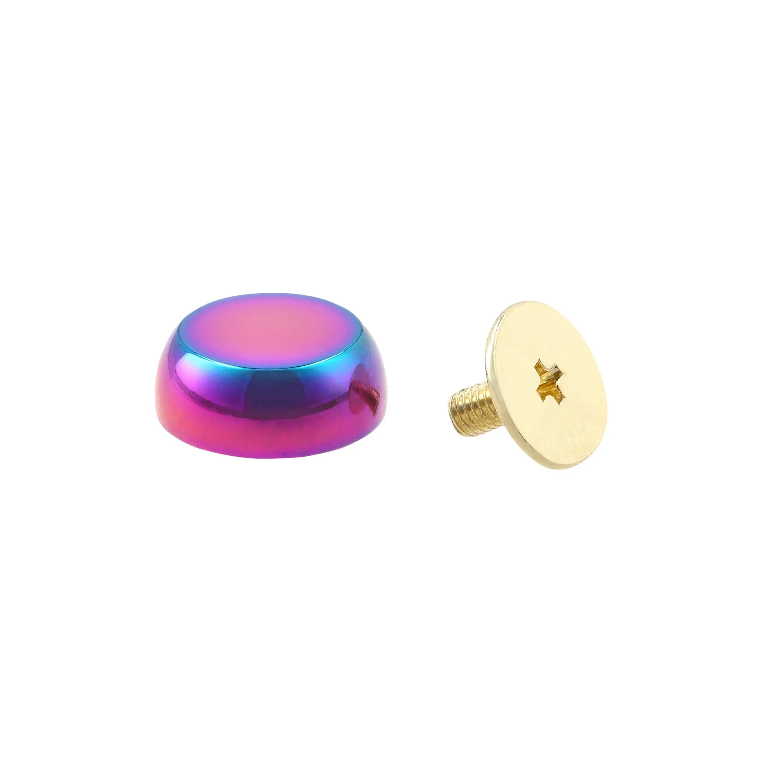 13mm Rainbow, Stud with Screw, Zinc Alloy - PK10, #P-4003-13-IR