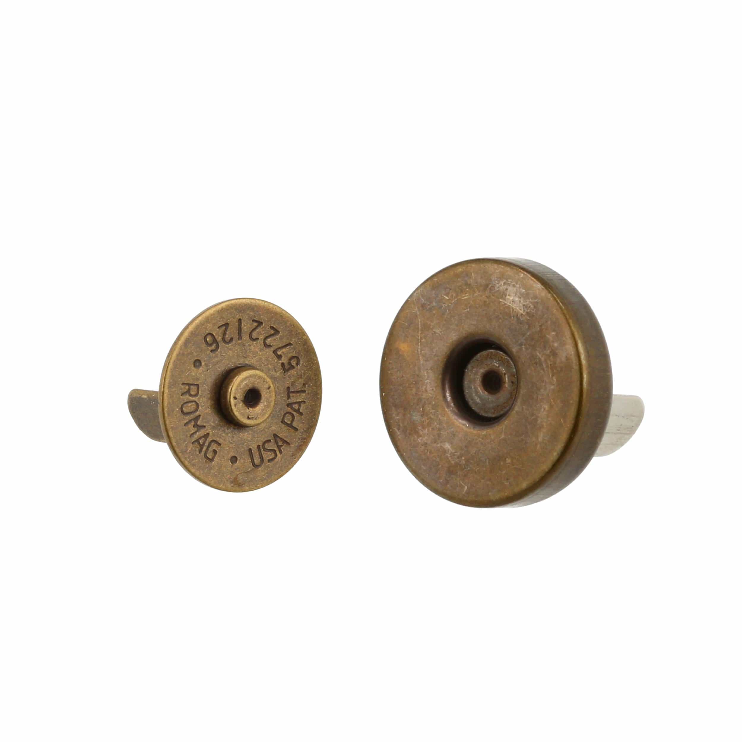18mm Antique Brass, Thin Profile Magnetic Snap, Steel, #P-2364-ANTB
