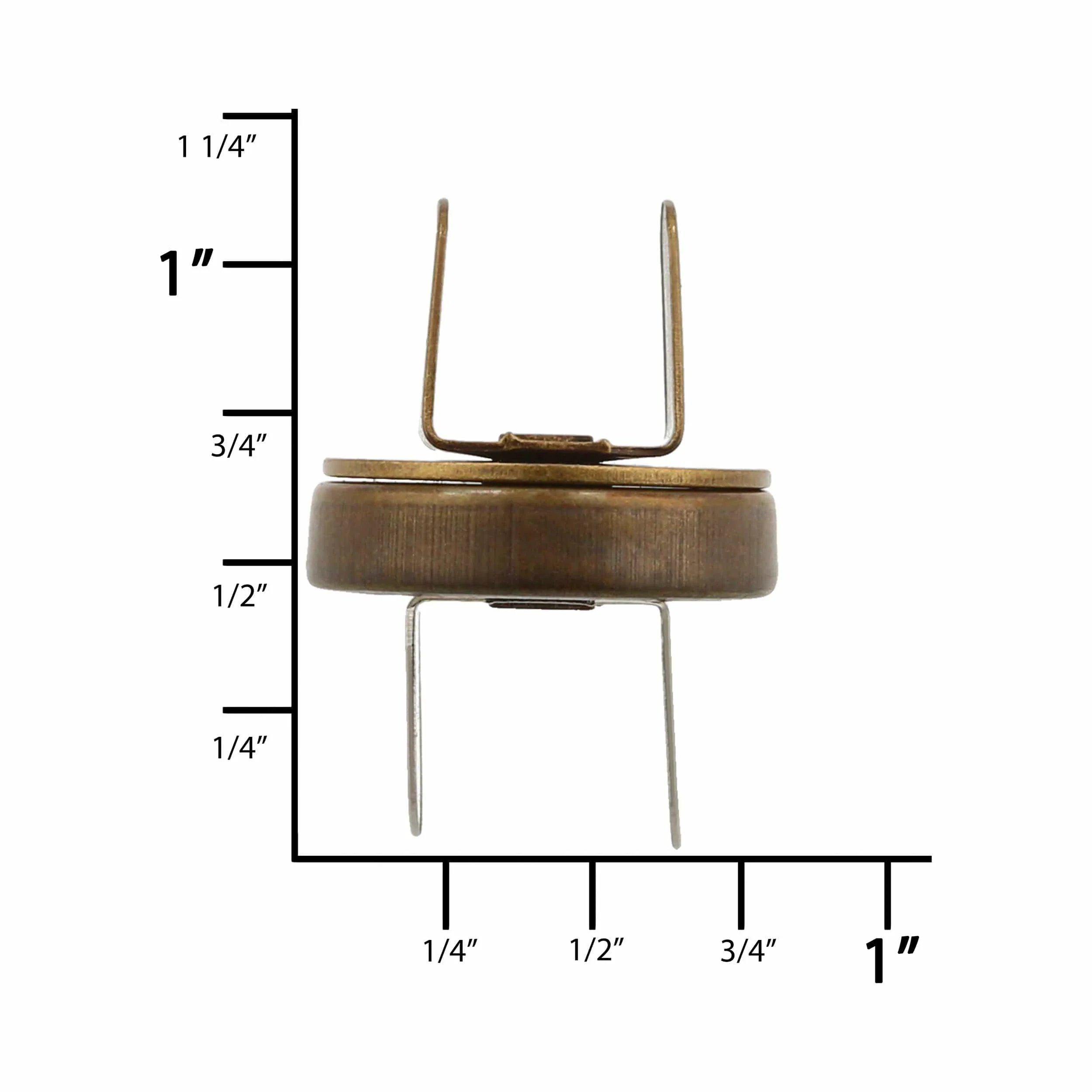 18mm Antique Brass, Thin Profile Magnetic Snap, Steel, #P-2364-ANTB