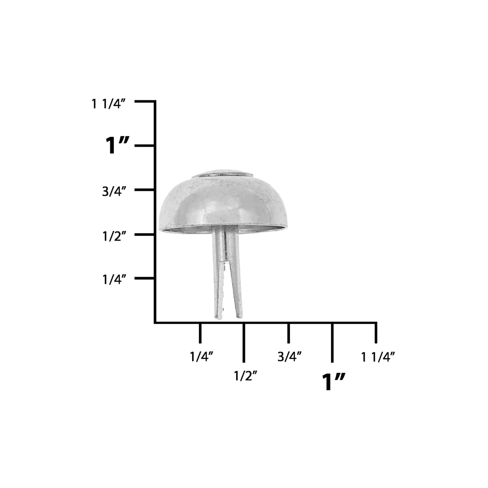 18mm Nickel, Round Handbag Bottom Stud, Steel-PK10, #312-8-16-NP