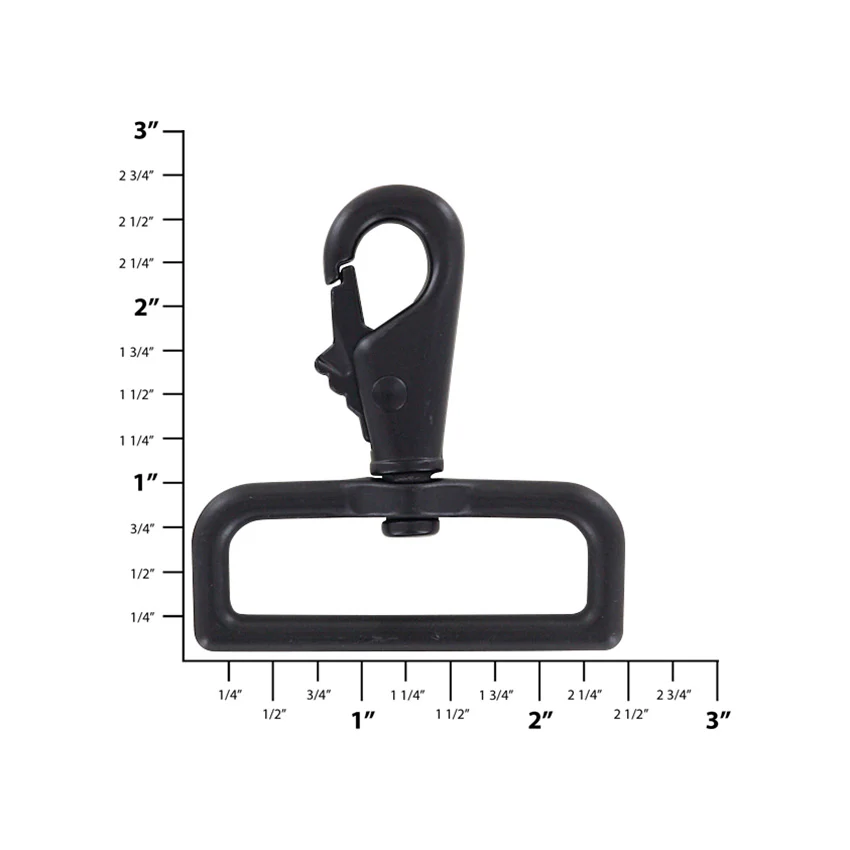 2" Matte Black, Lever Swivel Snap Hook, Zinc Alloy-PK4, #P-2027-BLK