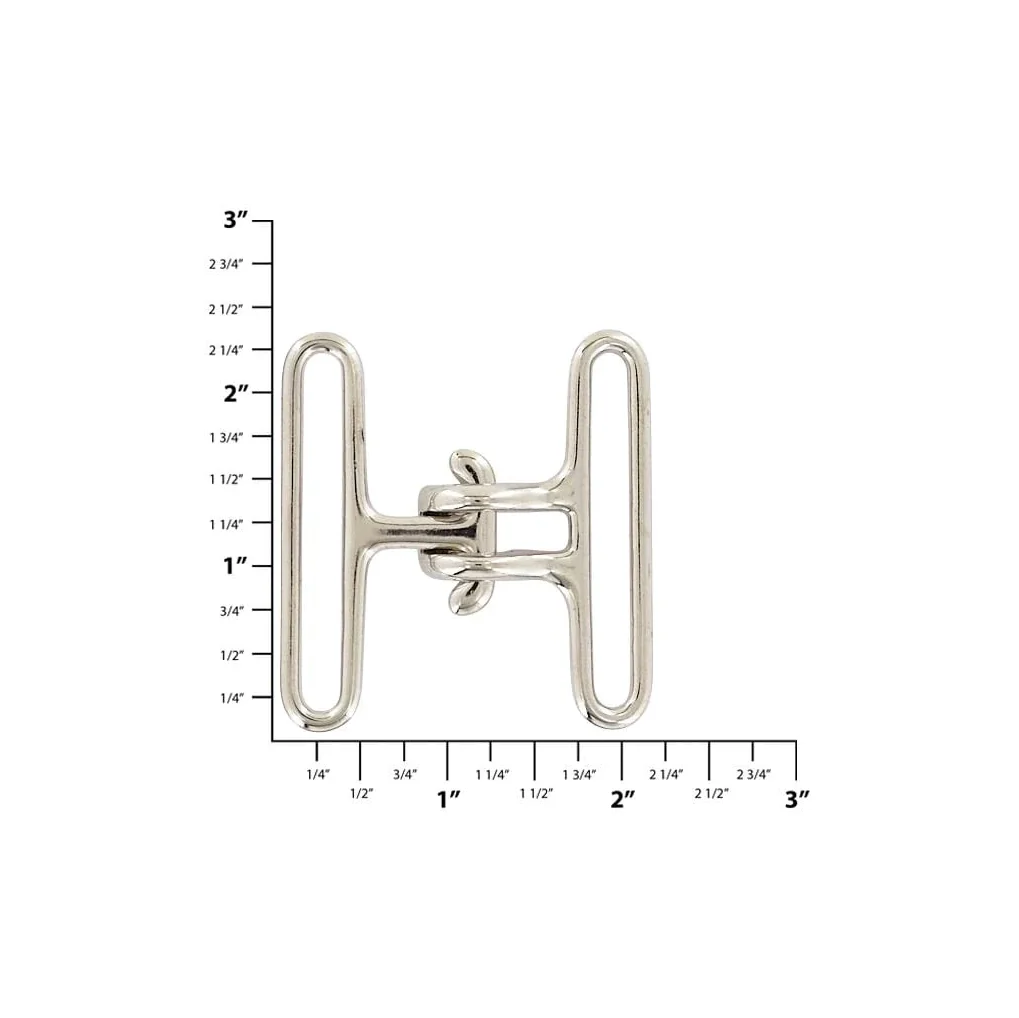 2" Nickel, Cinch Lock Webbing Buckle, Steel, #C-1636