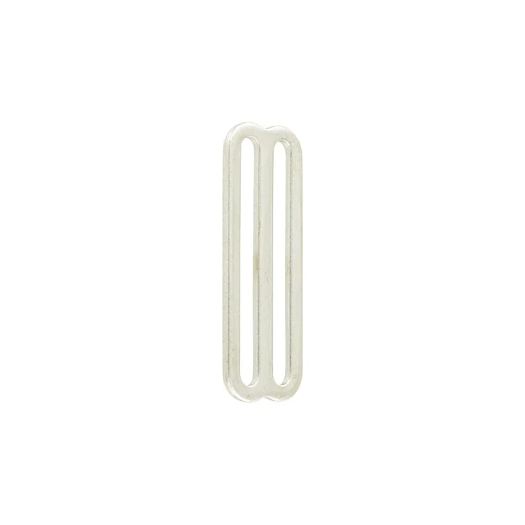 2" Nickel, Flat Stamped Double Loop, Tri Bar Slide, Steel, #C-24-2-NP