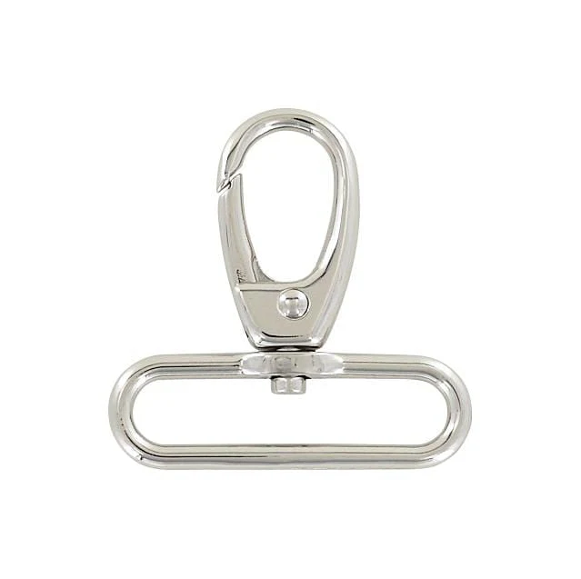 2" Shiny Nickel, Lever Swivel Snap Hook, Zinc Alloy, #P-3139-NIC