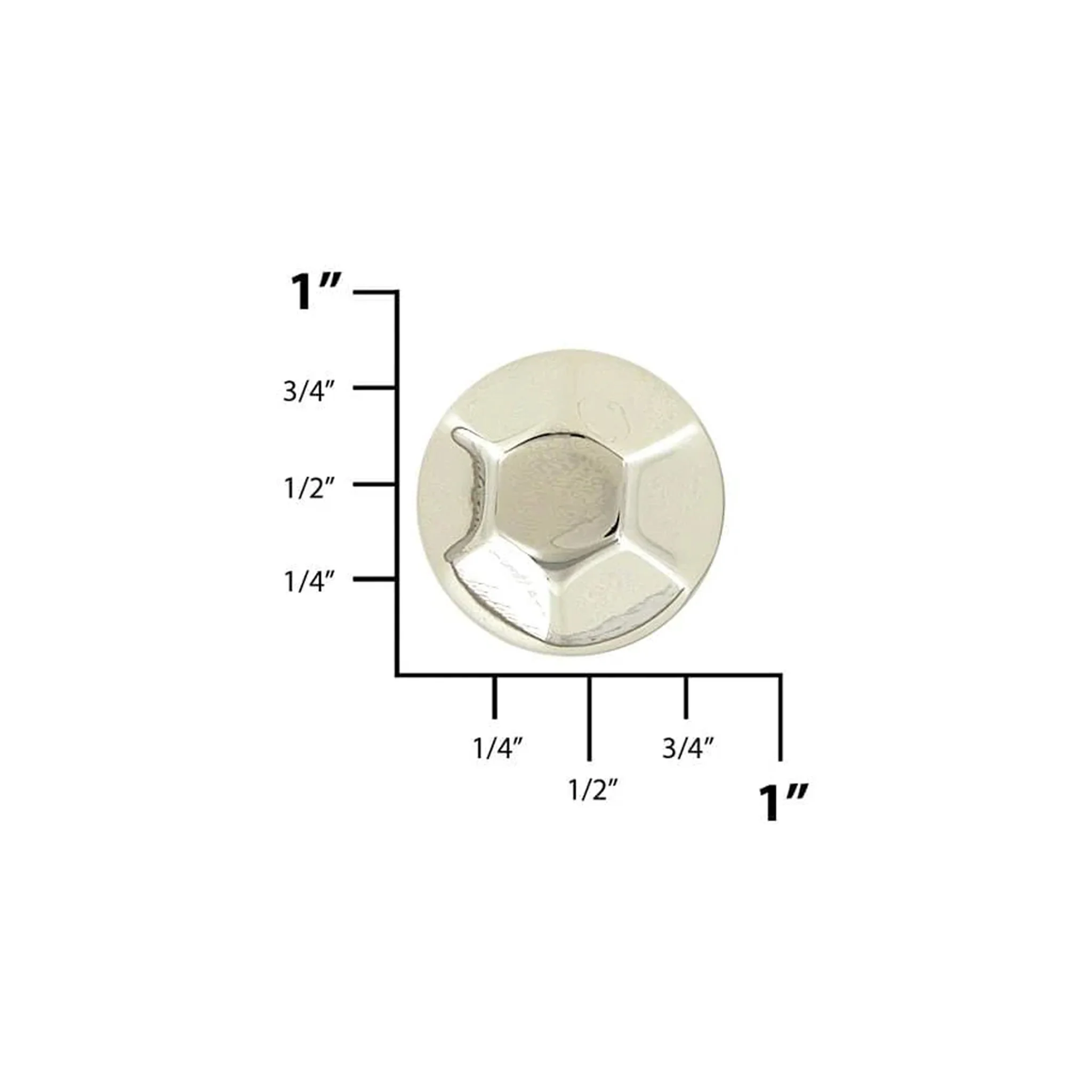20mm Nickel, Hexigon Stud With Screw, Zinc Alloy, #P-2817-NIC