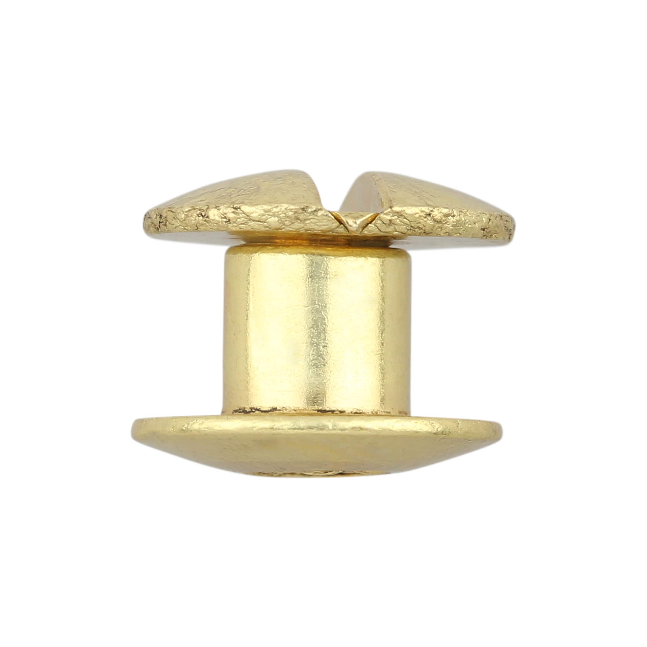 3/16" Brass, Open Hole Chicago Screw, Solid Brass PK10, #L-156-3-16SB