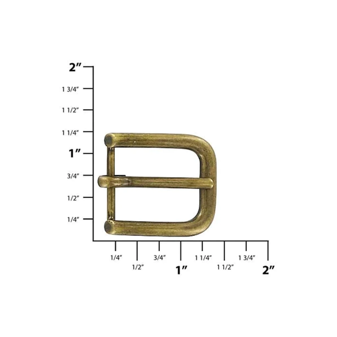 3/4" Antique Brass, Heel Bar Buckle, Zinc Alloy, #C-1990-ANTB