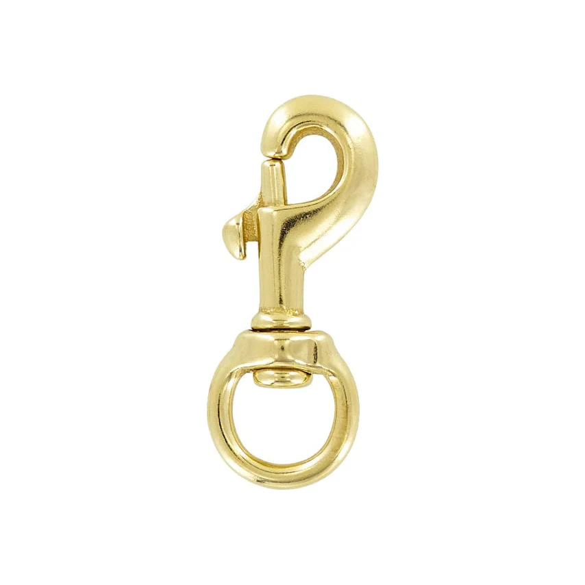 3/4" Brass, Bolt Swivel Snap Hook, Solid Brass-PK4, #P-1441