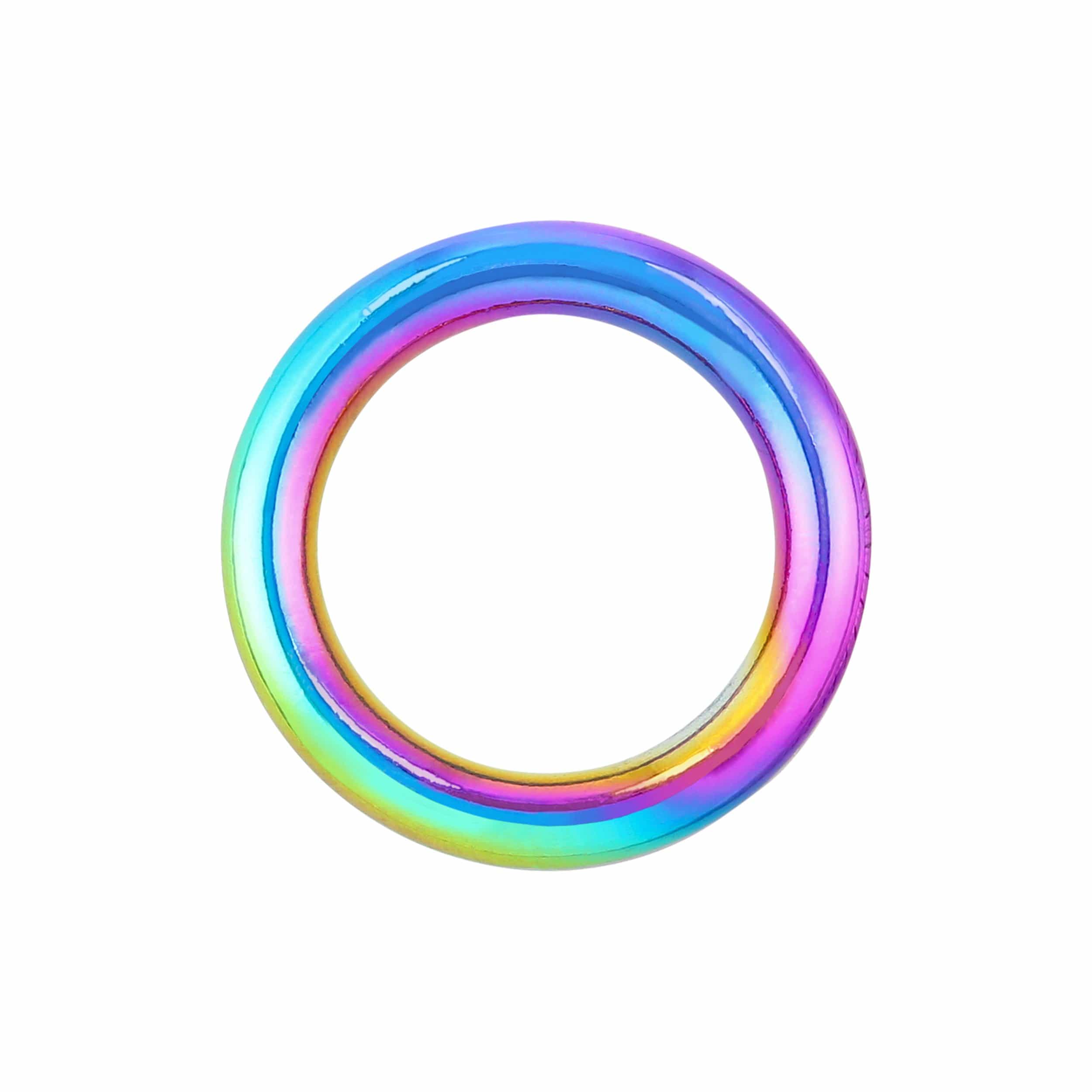 3/4" Iridescent Rainbow, Welded  O-Ring, Zinc Alloy, #D-422-18-IR