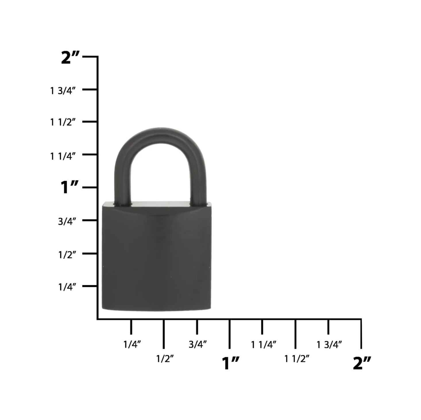 3/4" Matte Black, Padlock, Solid Brass, #L-1789-BLK