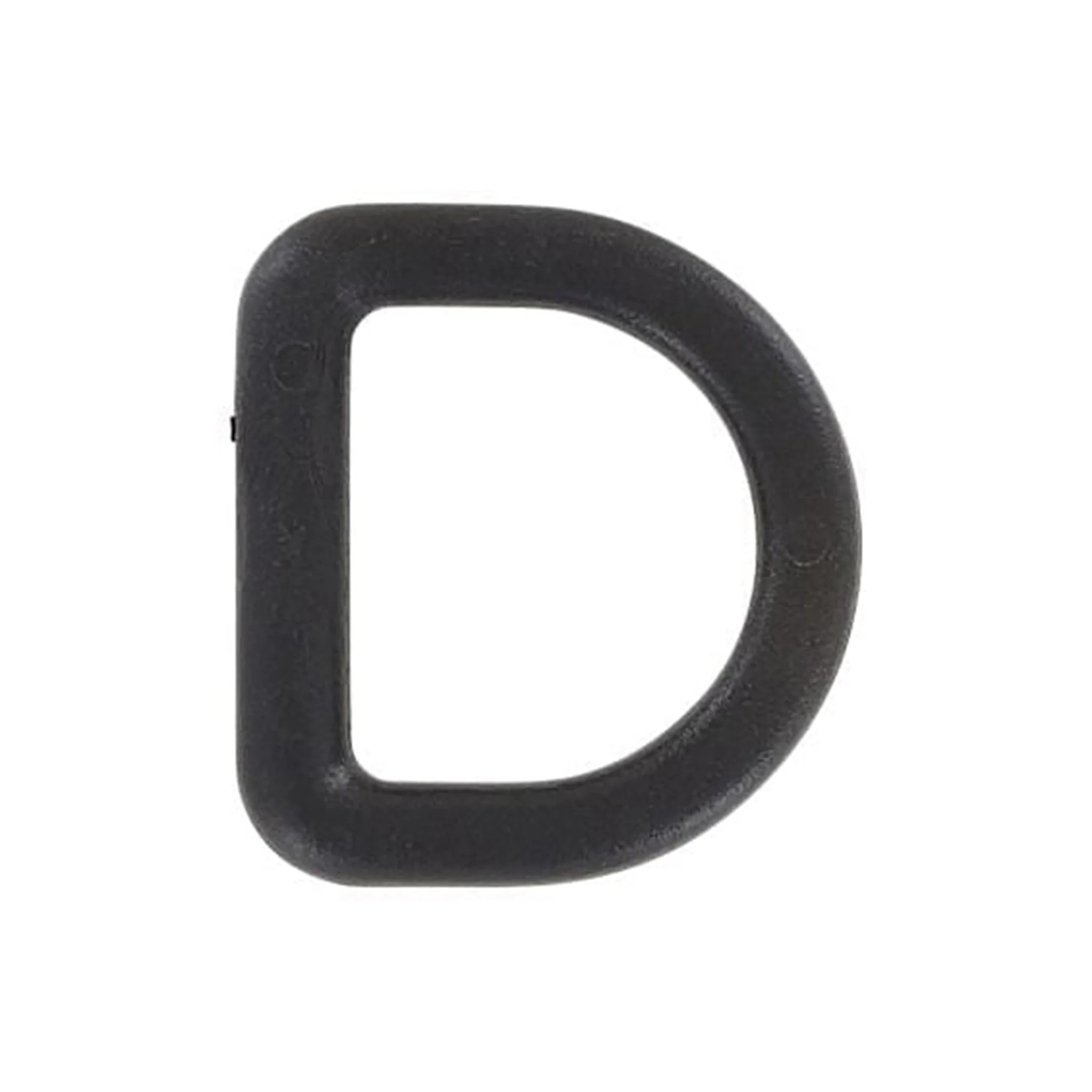 3/4" Matte Black, Solid D Ring, Plastic, #DR-3-4
