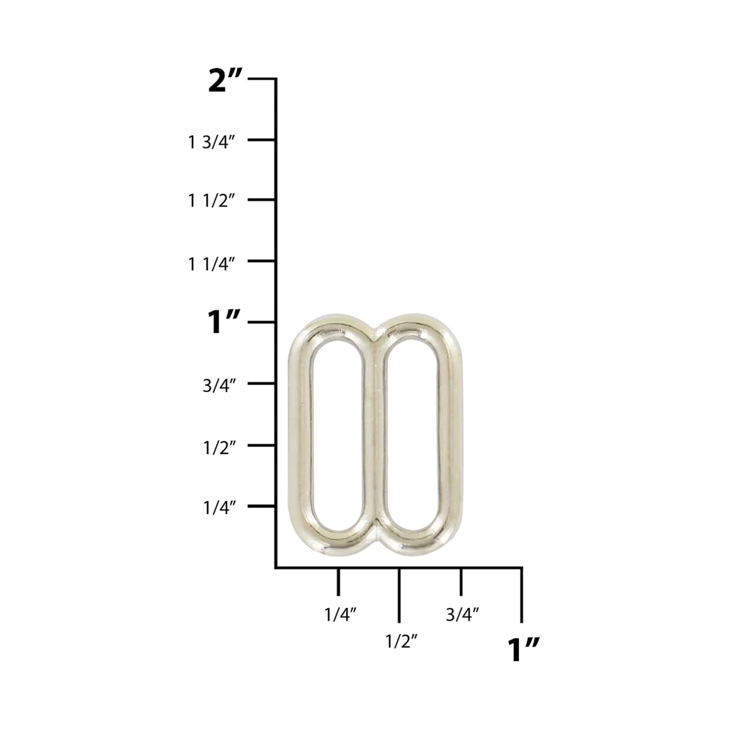 3/4" Nickel, Cast Rounded Tri Bar Slide, Zinc Alloy, #C-1188-NP