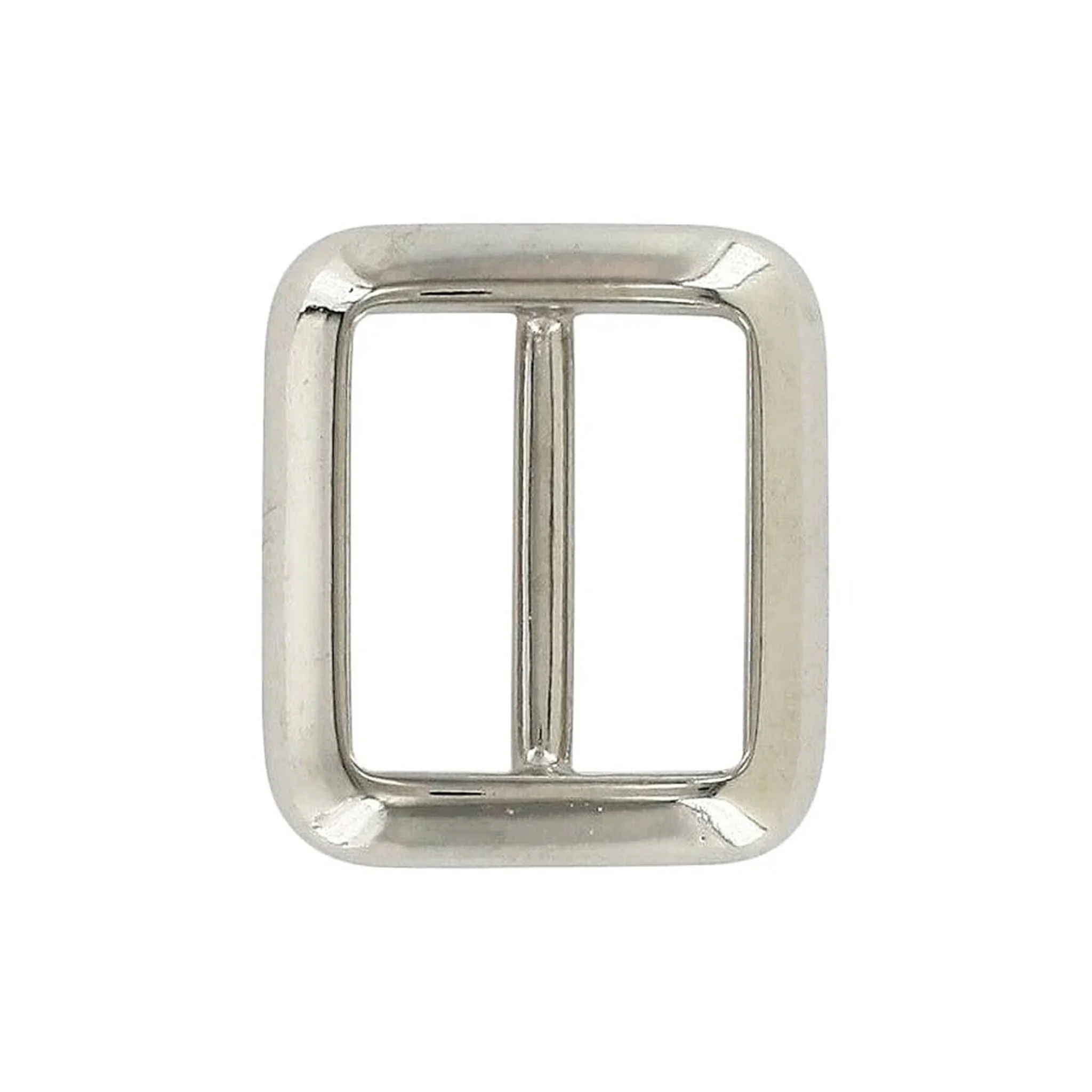 3/4" Shiny Nickel, Cast Concave Tri Glide Buckle, Zinc Alloy, #P-2834