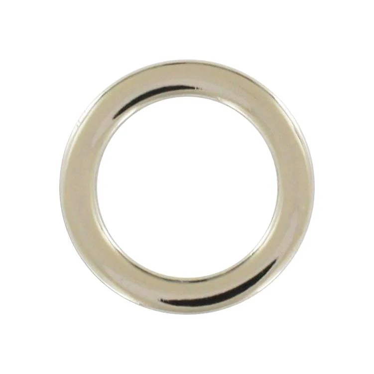 3/4" Shiny Nickel, Cast Flat Round Ring, Zinc Alloy, #P-2553-NIC