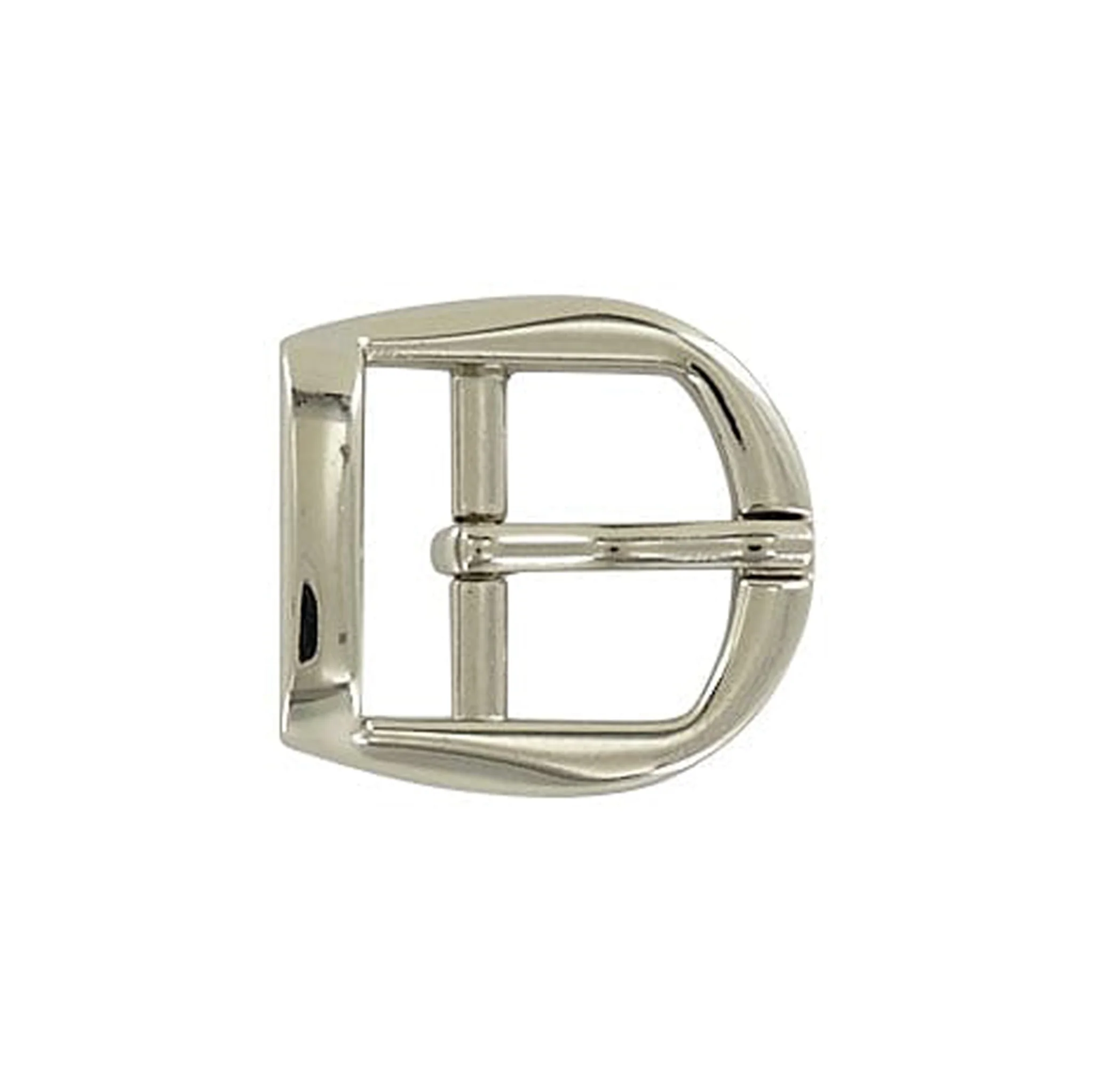 3/4" Shiny Nickel, D Shaped Center Bar Buckle, Zinc Alloy, #C-1548-NIC