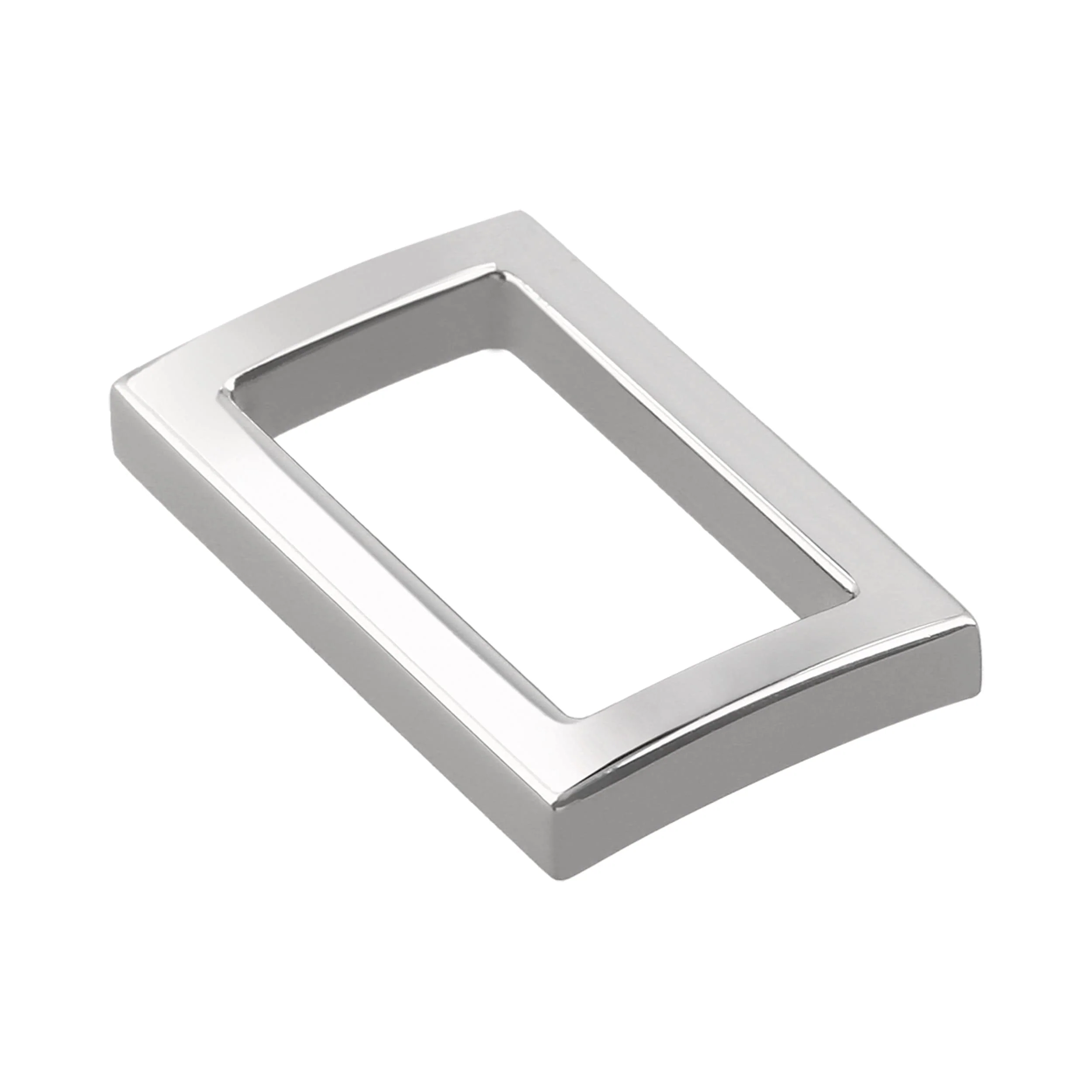 3/4" Shiny Nickel, Rectangular Concave Ring, Zinc Alloy, #P-2556-NIC
