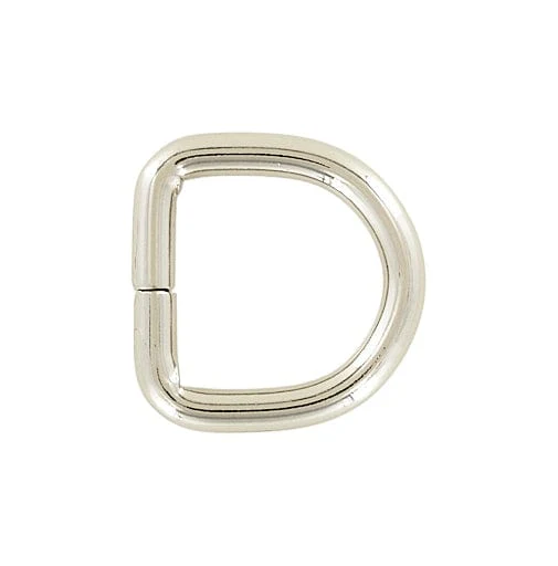 3/4" Shiny Nickel, Split D Ring, Steel, #P-2930-NIC