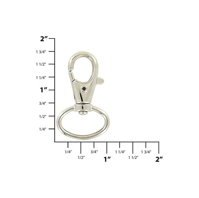 3/4" Shiny Nickel, Swivel Snap Hook, Zinc Alloy, #P-2081-NP
