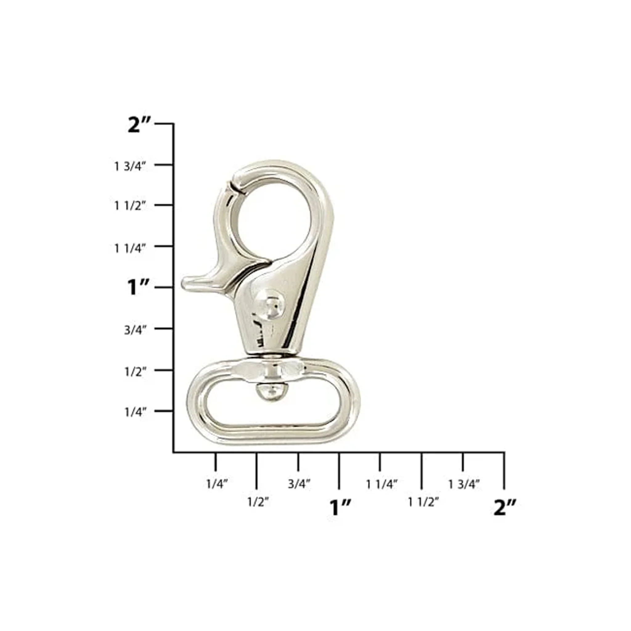 3/4" Shiny Nickel, Trigger Swivel Snap Hook, Zinc Alloy, #P-2583-NIC