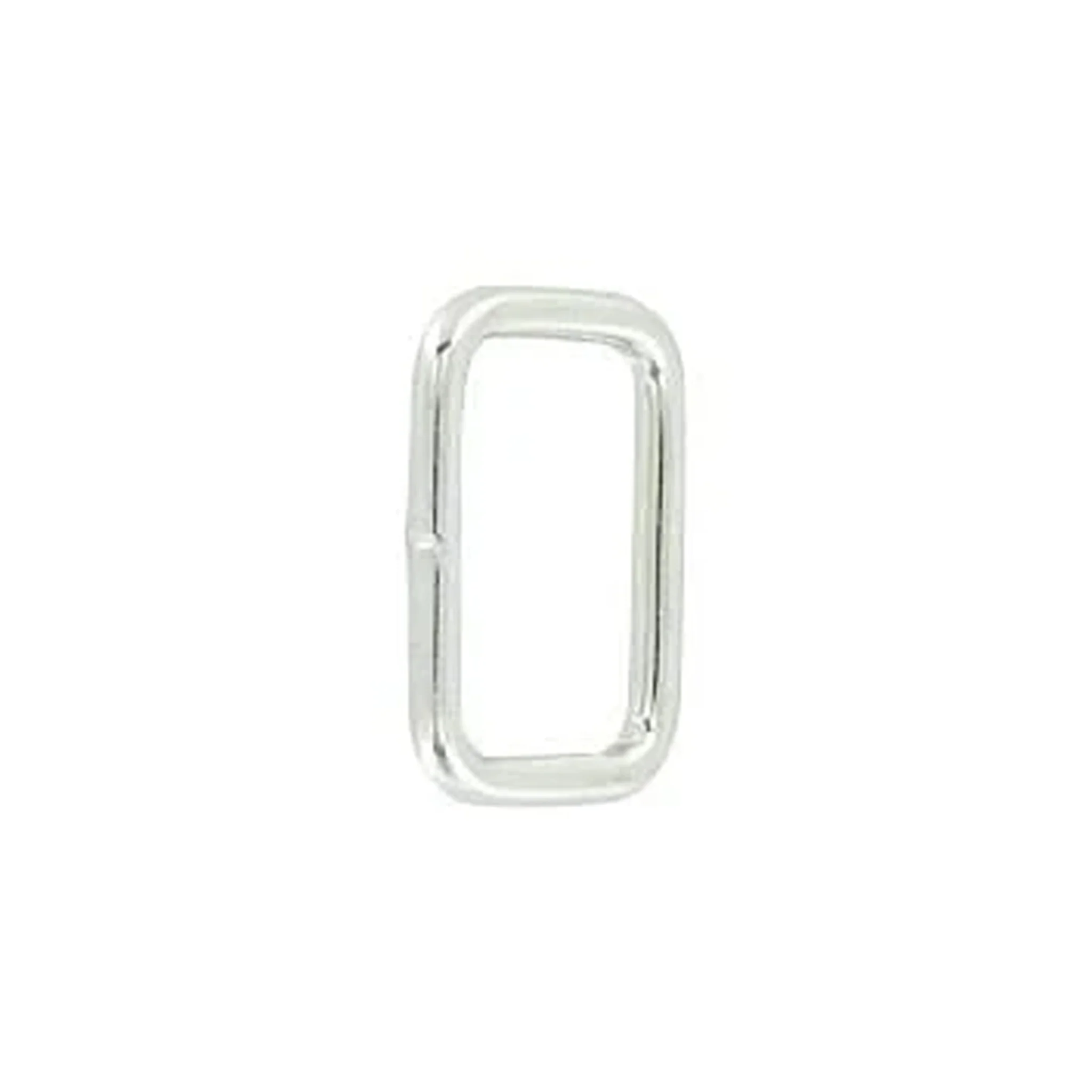 3/4" Shiny Nickel, Welded Rectangular Ring, Steel, #P-3210-NIC