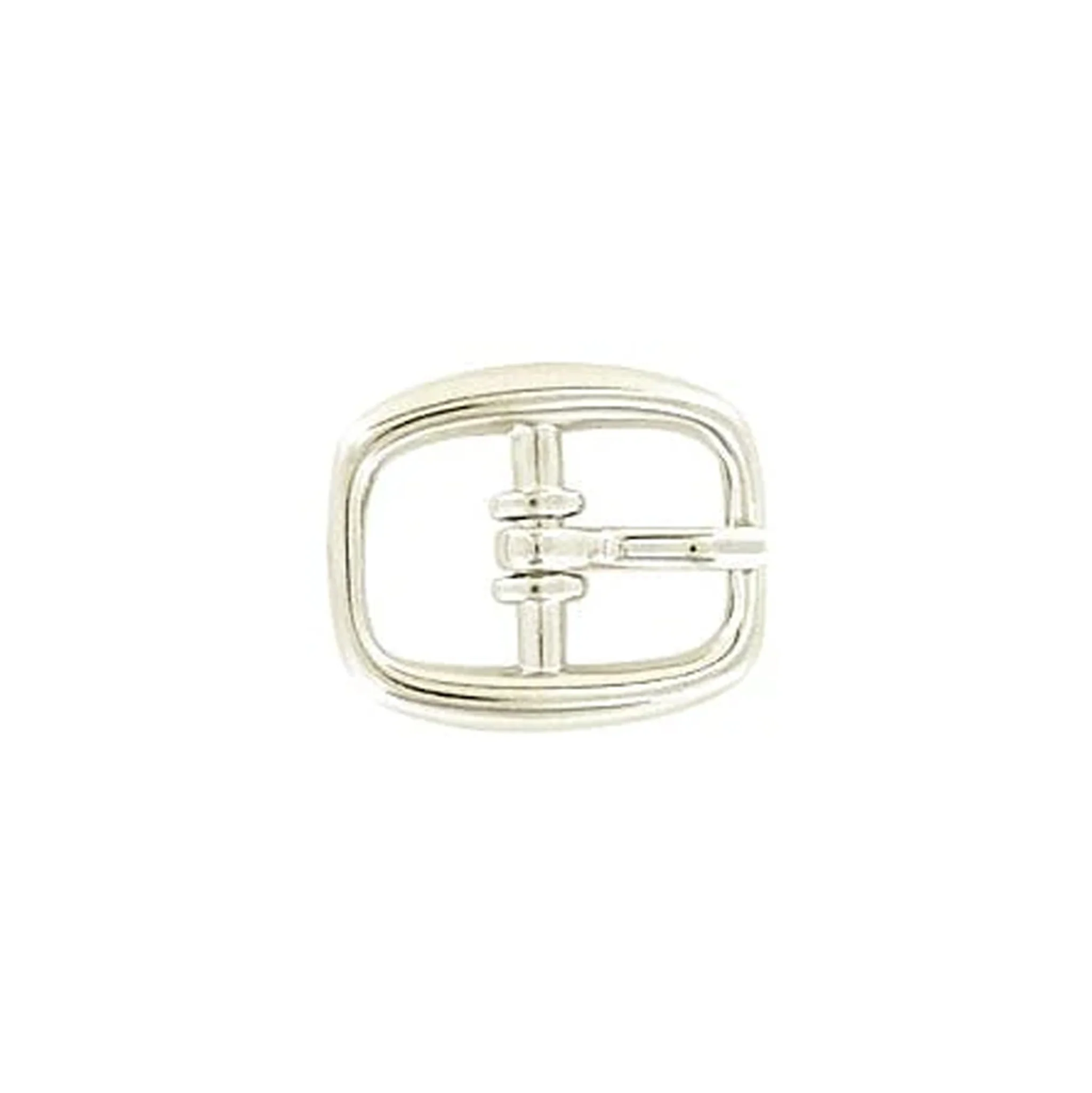 3/8" Shiny Nickel, Center Bar Buckle, Zinc Alloy, #C-1658-NP