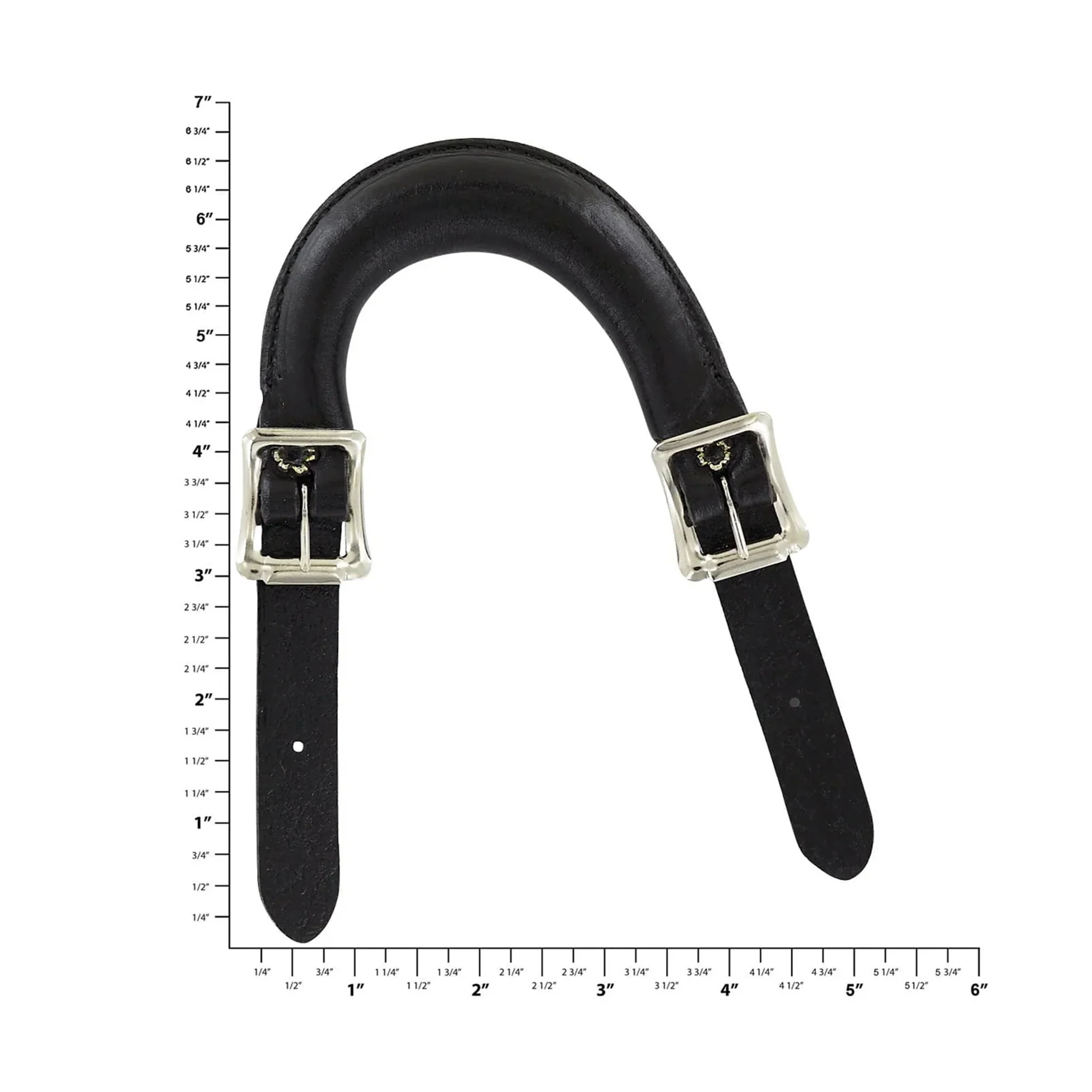 5" Black, Emergency Handle, Leather, #L-455-BLK