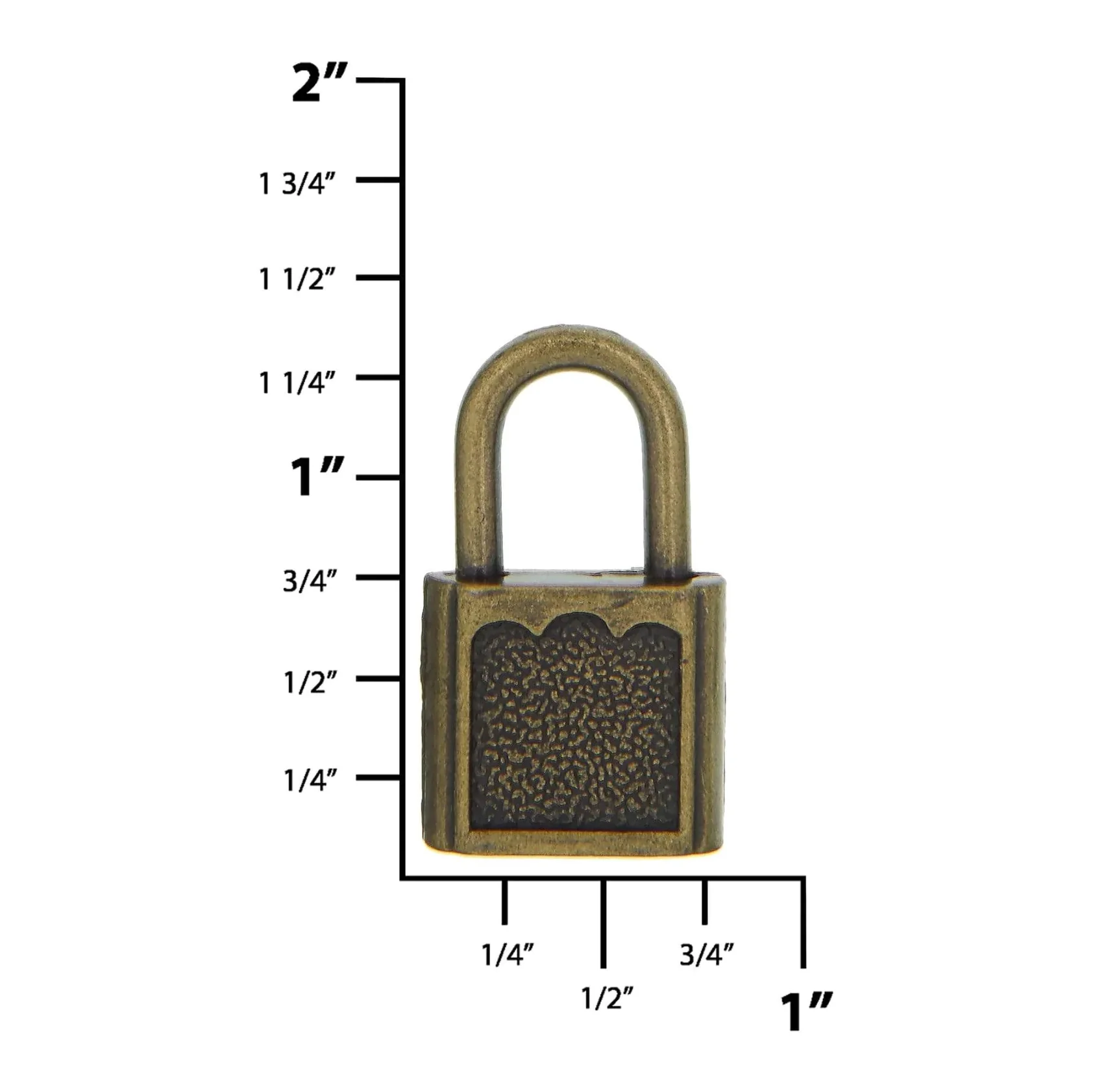 5/8" Antique Brass, Padlock, Zinc Alloy, #L-1514-ANTB